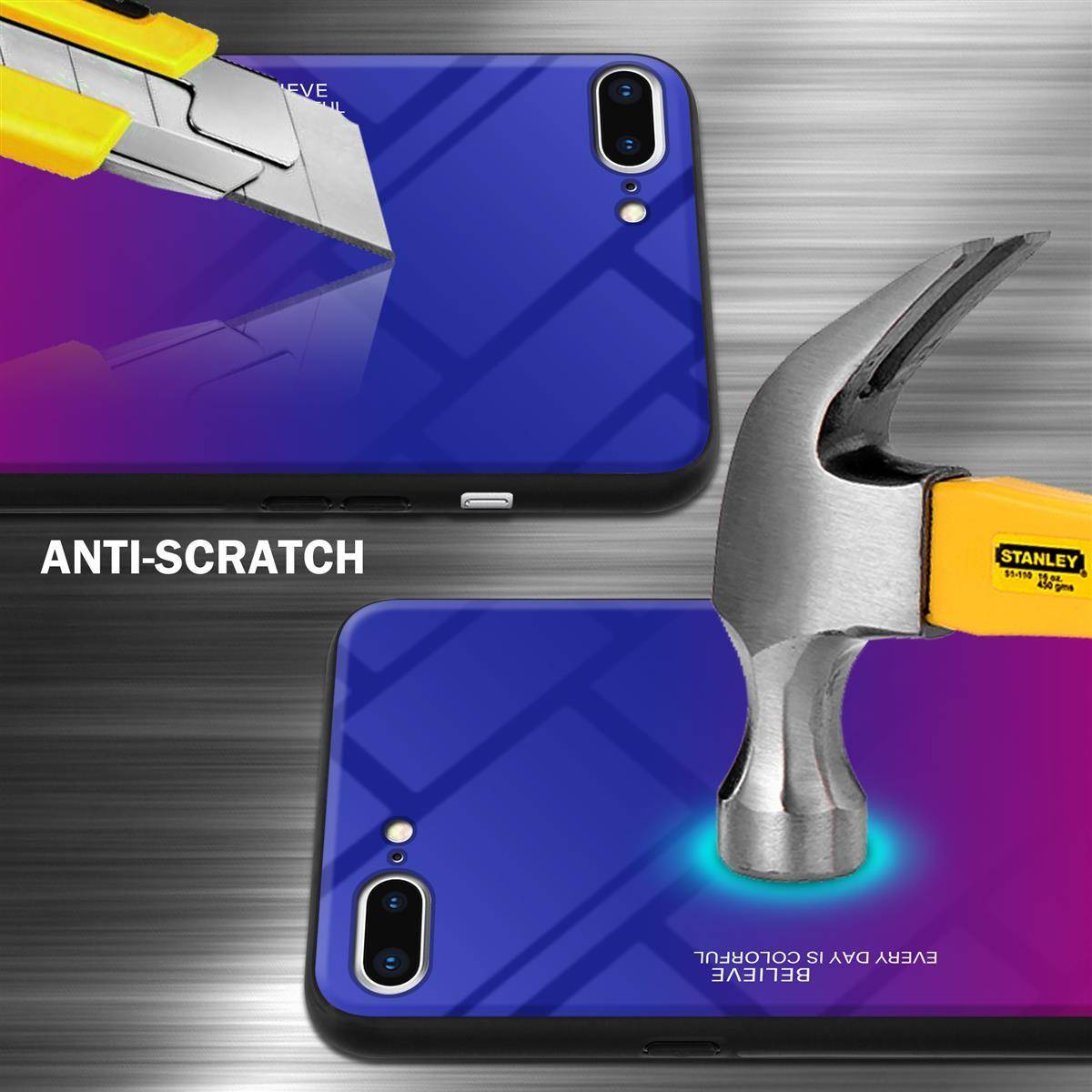 Cadorabo Hülle für Apple iPhone 7 PLUS / 7S PLUS / 8 PLUS Schutz Hülle in Schwarz Handyhülle TPU Etui Cover Case