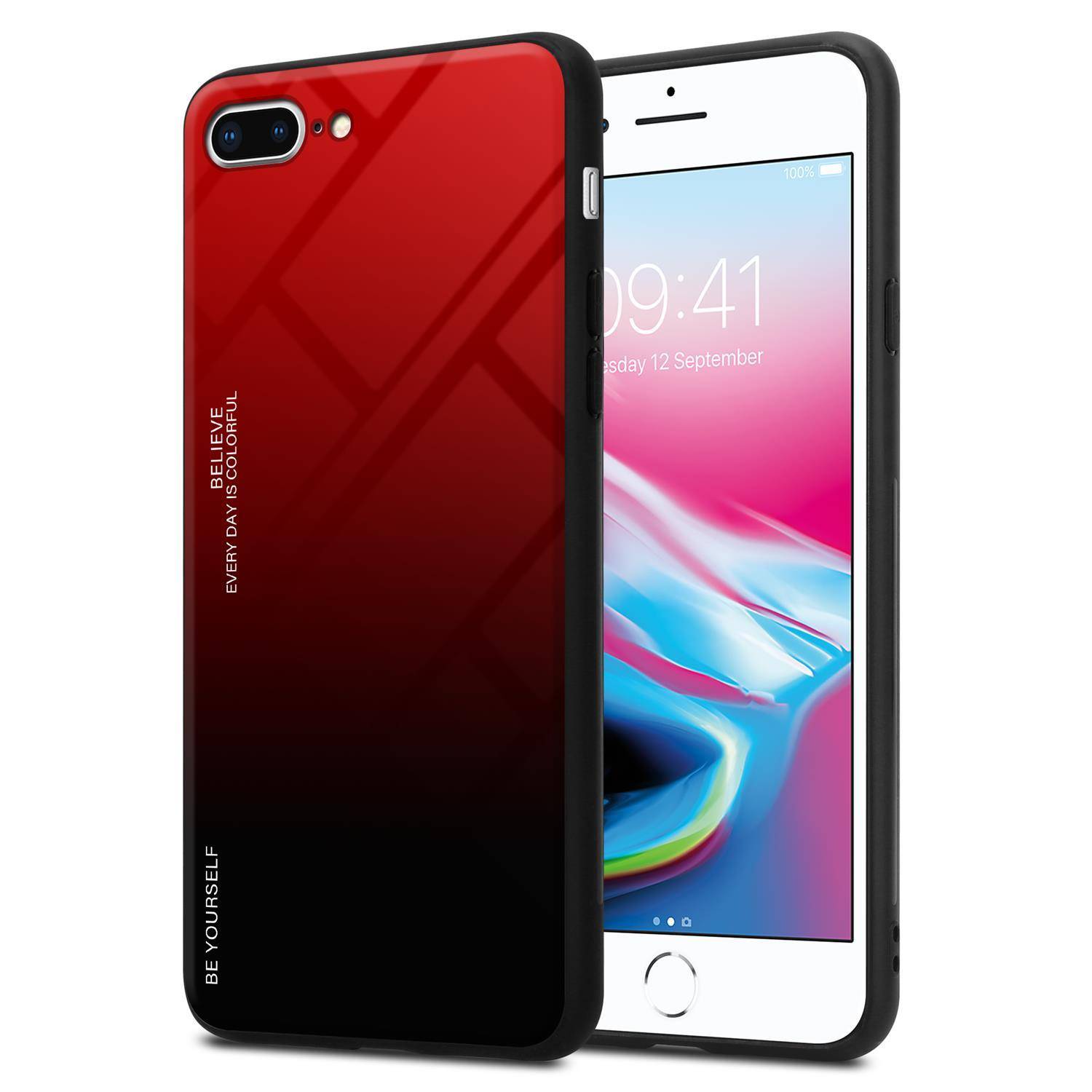 Cadorabo Hülle für Apple iPhone 7 PLUS / 7S PLUS / 8 PLUS Schutz Hülle in Schwarz Handyhülle TPU Etui Cover Case