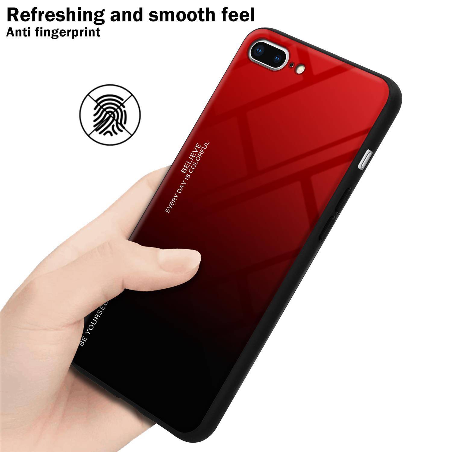 Cadorabo Hülle für Apple iPhone 7 PLUS / 7S PLUS / 8 PLUS Schutz Hülle in Schwarz Handyhülle TPU Etui Cover Case
