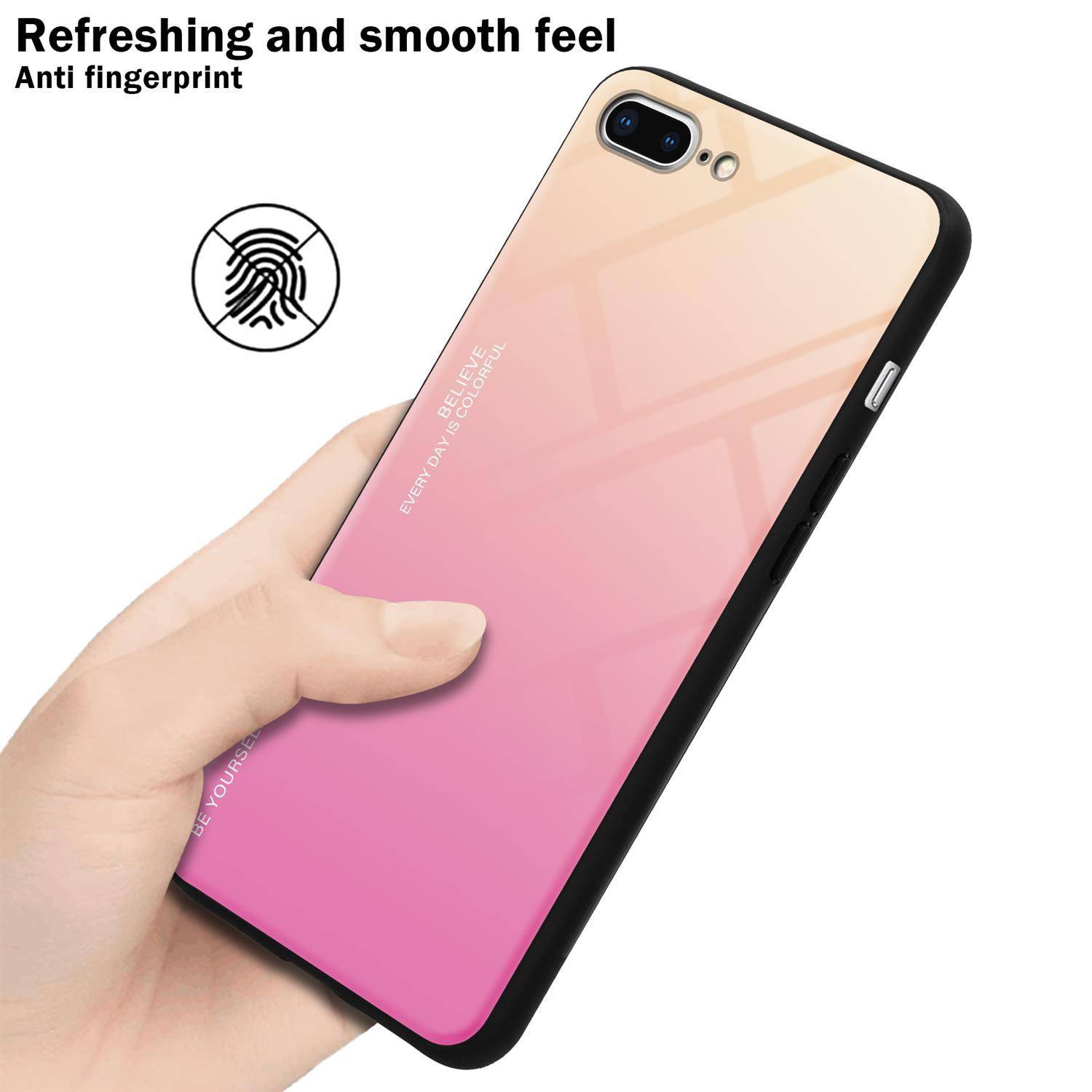 Cadorabo Hülle für Apple iPhone 7 PLUS / 7S PLUS / 8 PLUS Schutz Hülle in Schwarz Handyhülle TPU Etui Cover Case