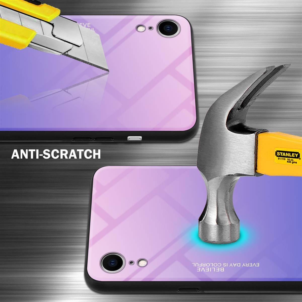 Cadorabo Hülle für Apple iPhone XR Schutz Hülle in Schwarz Handyhülle TPU Etui Cover Case Tempered Glas