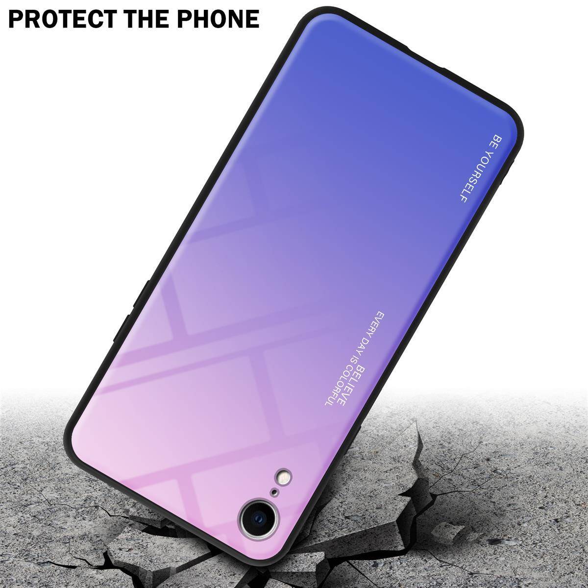 Cadorabo Hülle für Apple iPhone XR Schutz Hülle in Schwarz Handyhülle TPU Etui Cover Case Tempered Glas
