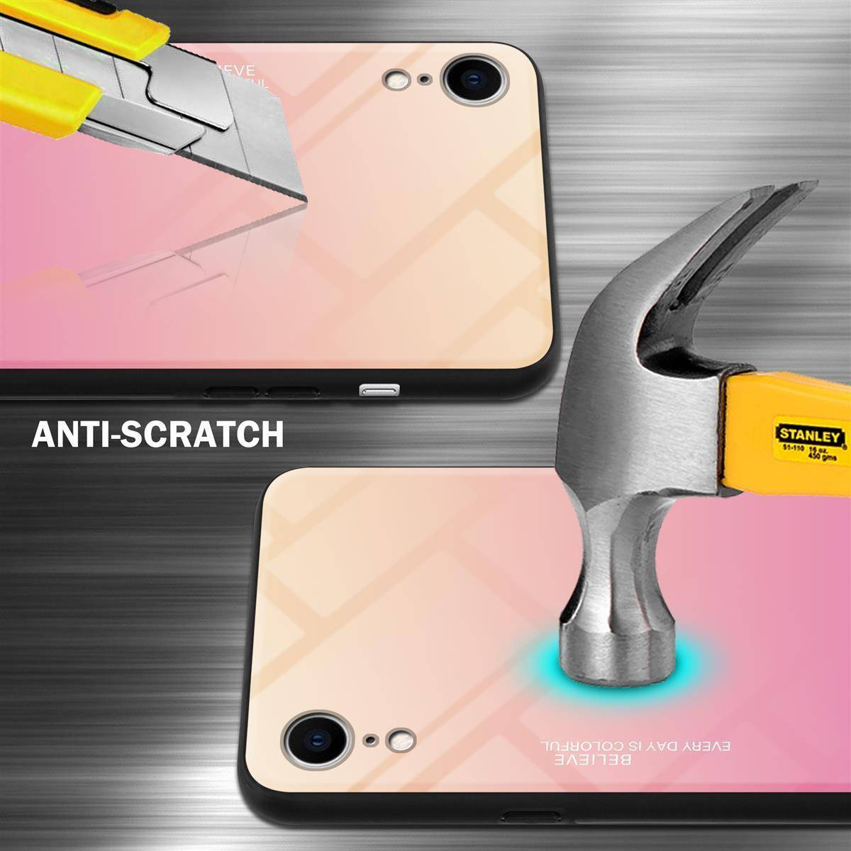 Cadorabo Hülle für Apple iPhone XS MAX Schutz Hülle in Schwarz Handyhülle TPU Etui Cover Case Tempered Glas