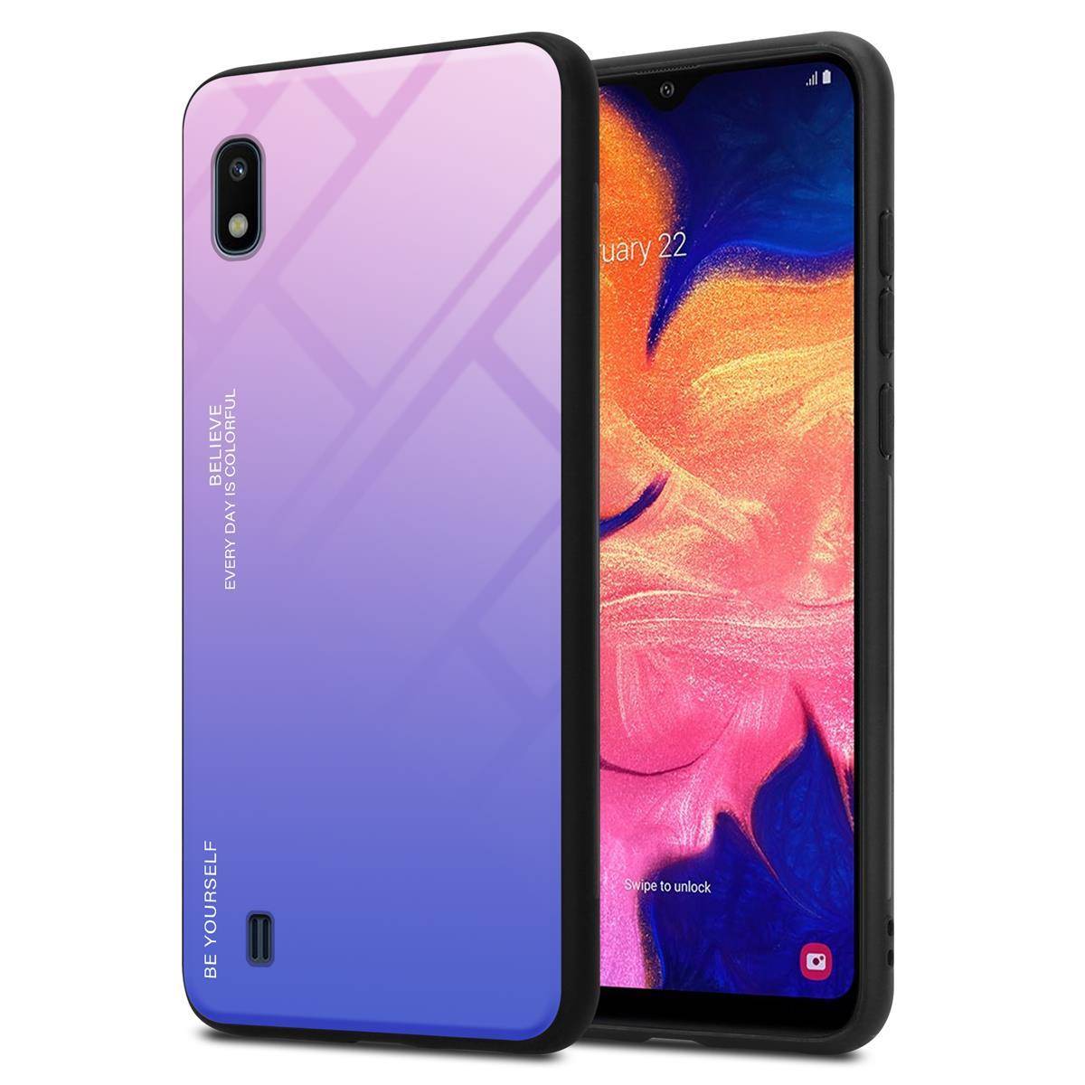 Cadorabo Hülle für Samsung Galaxy A10 / M10 Schutz Hülle in Schwarz Handyhülle TPU Etui Cover Case Tempered Glas