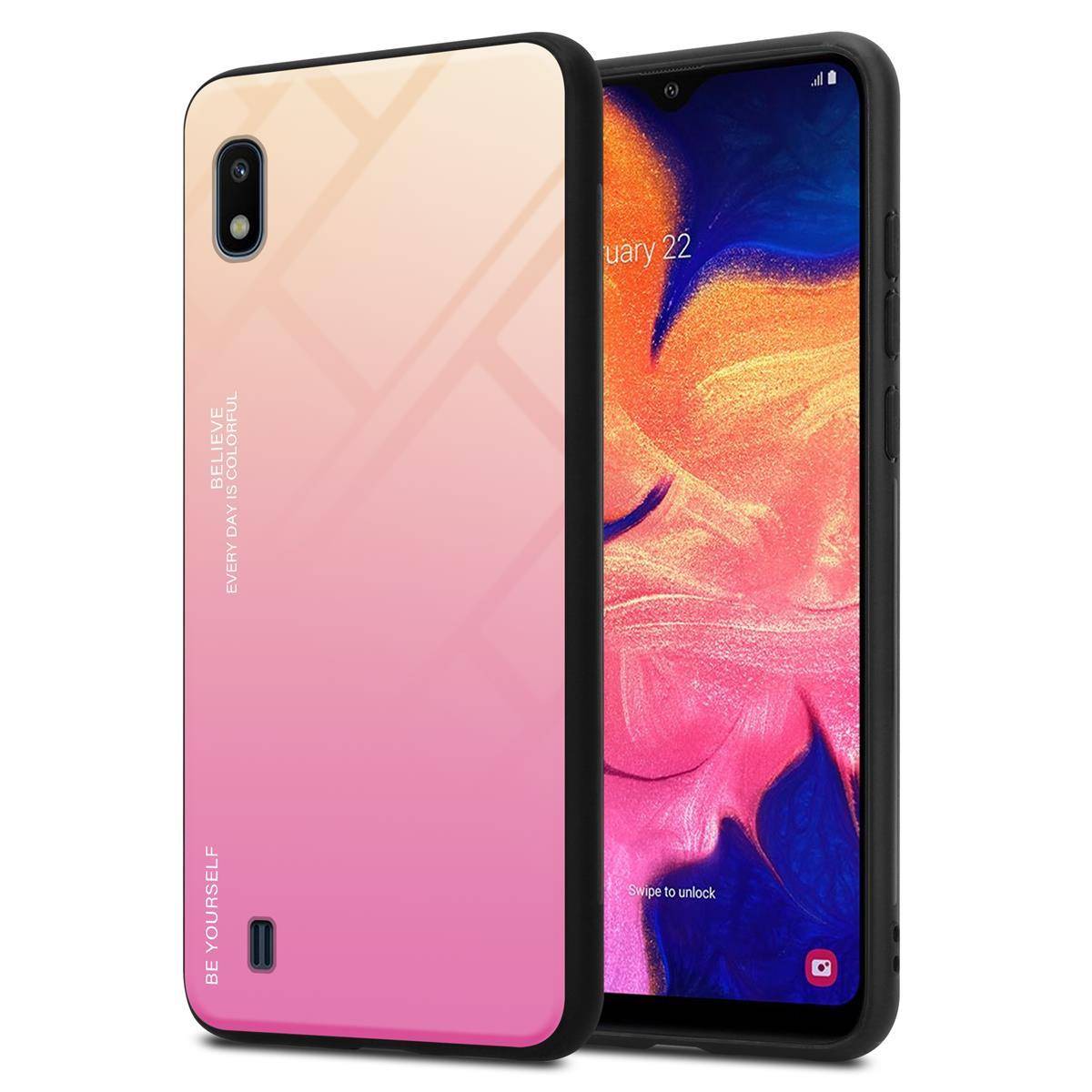 Cadorabo Hülle für Samsung Galaxy A10 / M10 Schutz Hülle in Schwarz Handyhülle TPU Etui Cover Case Tempered Glas