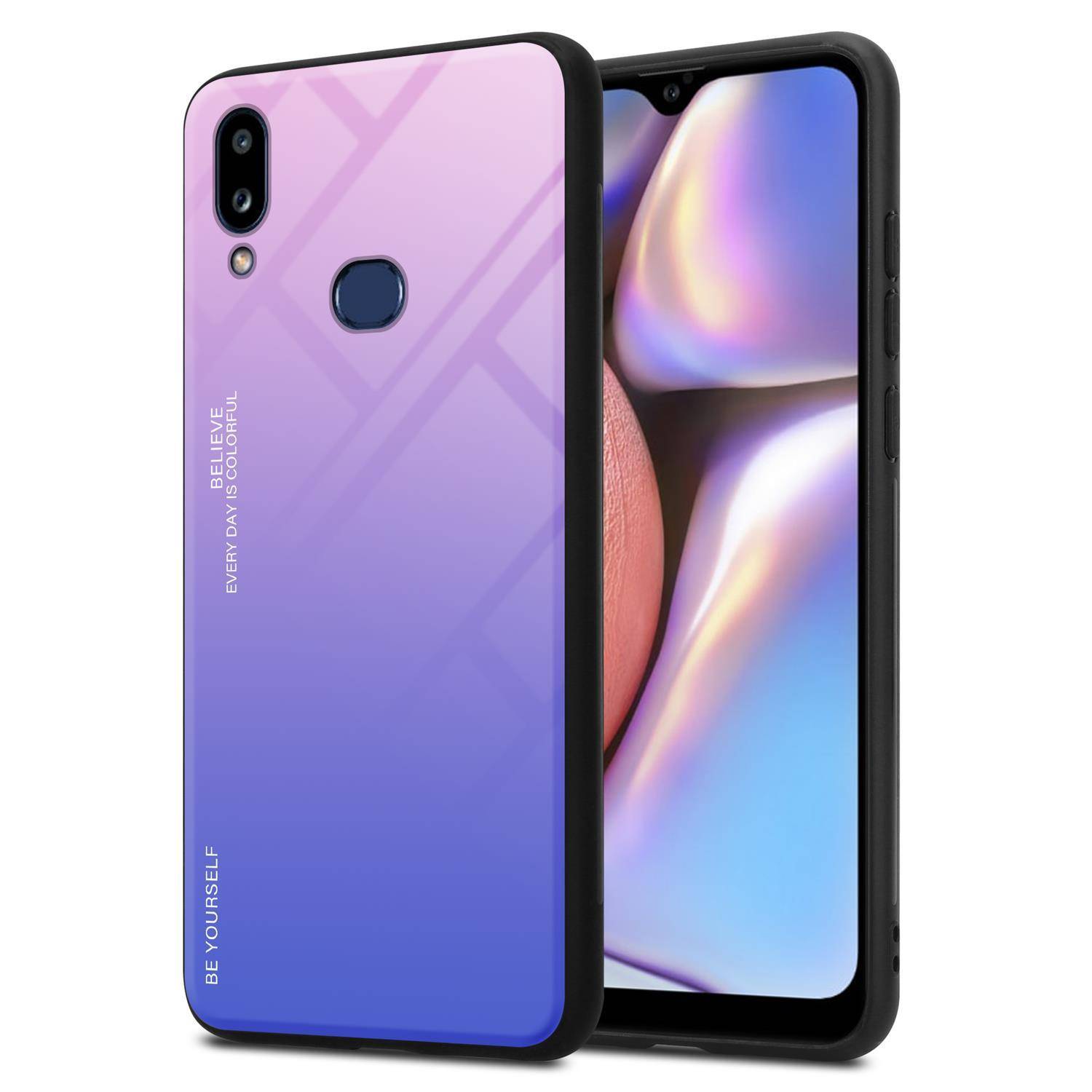 Cadorabo Hülle für Samsung Galaxy A10s / M01s Schutz Hülle in Schwarz Handyhülle TPU Etui Cover Case Tempered Glas