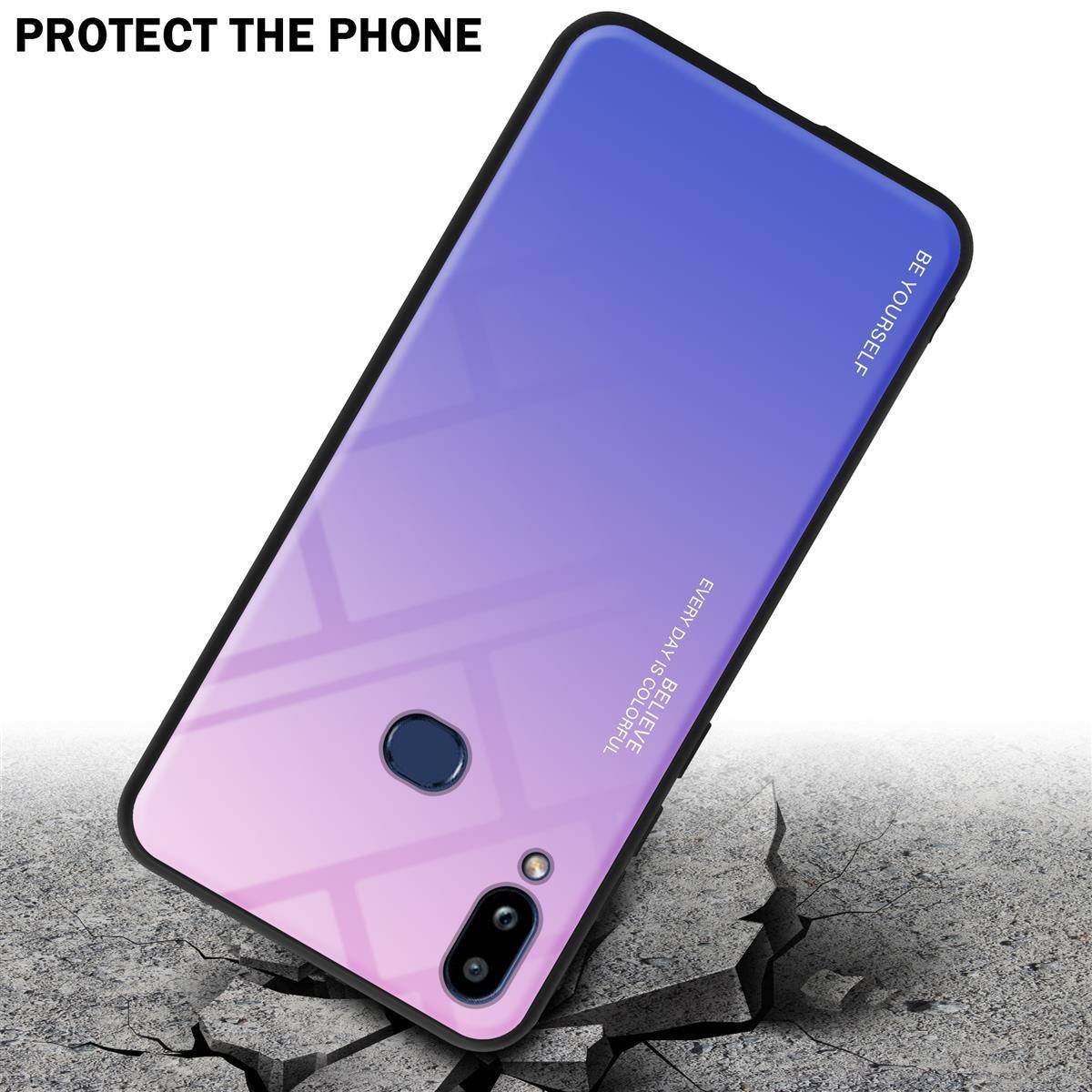 Cadorabo Hülle für Samsung Galaxy A10s / M01s Schutz Hülle in Schwarz Handyhülle TPU Etui Cover Case Tempered Glas