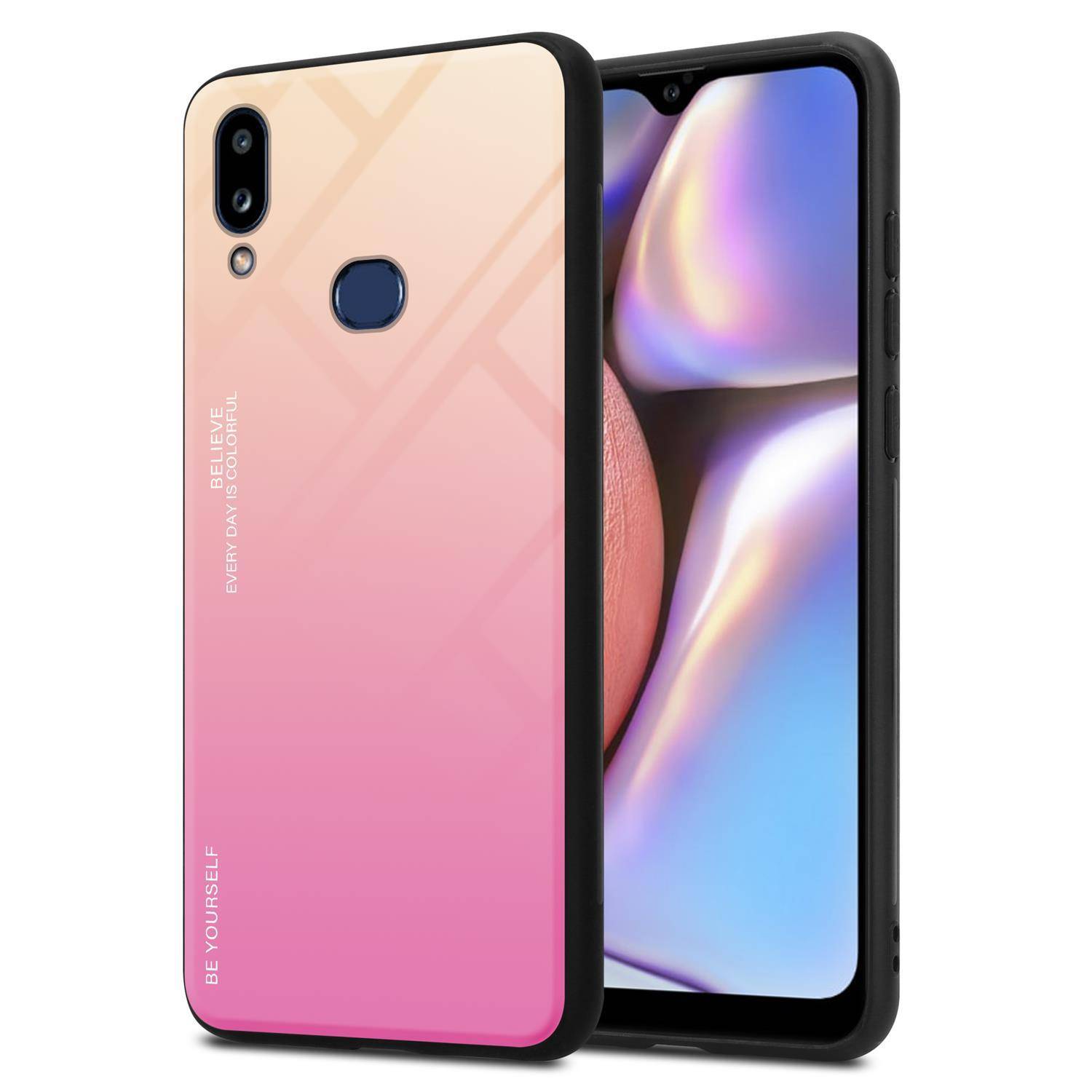 Cadorabo Hülle für Samsung Galaxy A10s / M01s Schutz Hülle in Schwarz Handyhülle TPU Etui Cover Case Tempered Glas