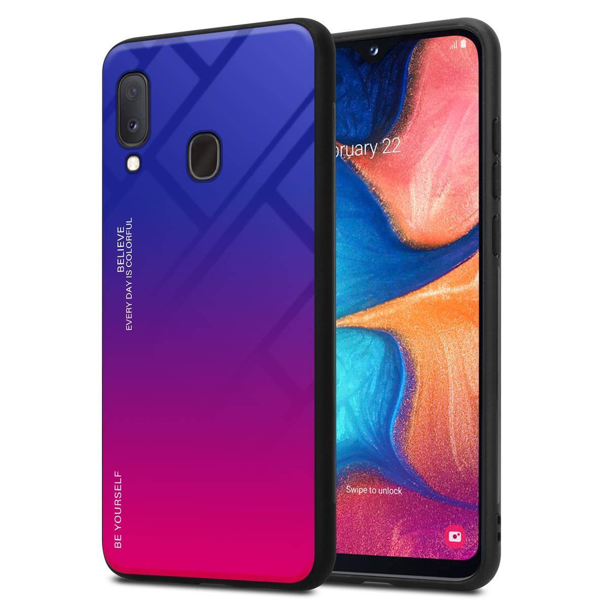 Cadorabo Hülle für Samsung Galaxy A10e / A20e Schutz Hülle in Schwarz Handyhülle TPU Etui Cover Case Tempered Glas