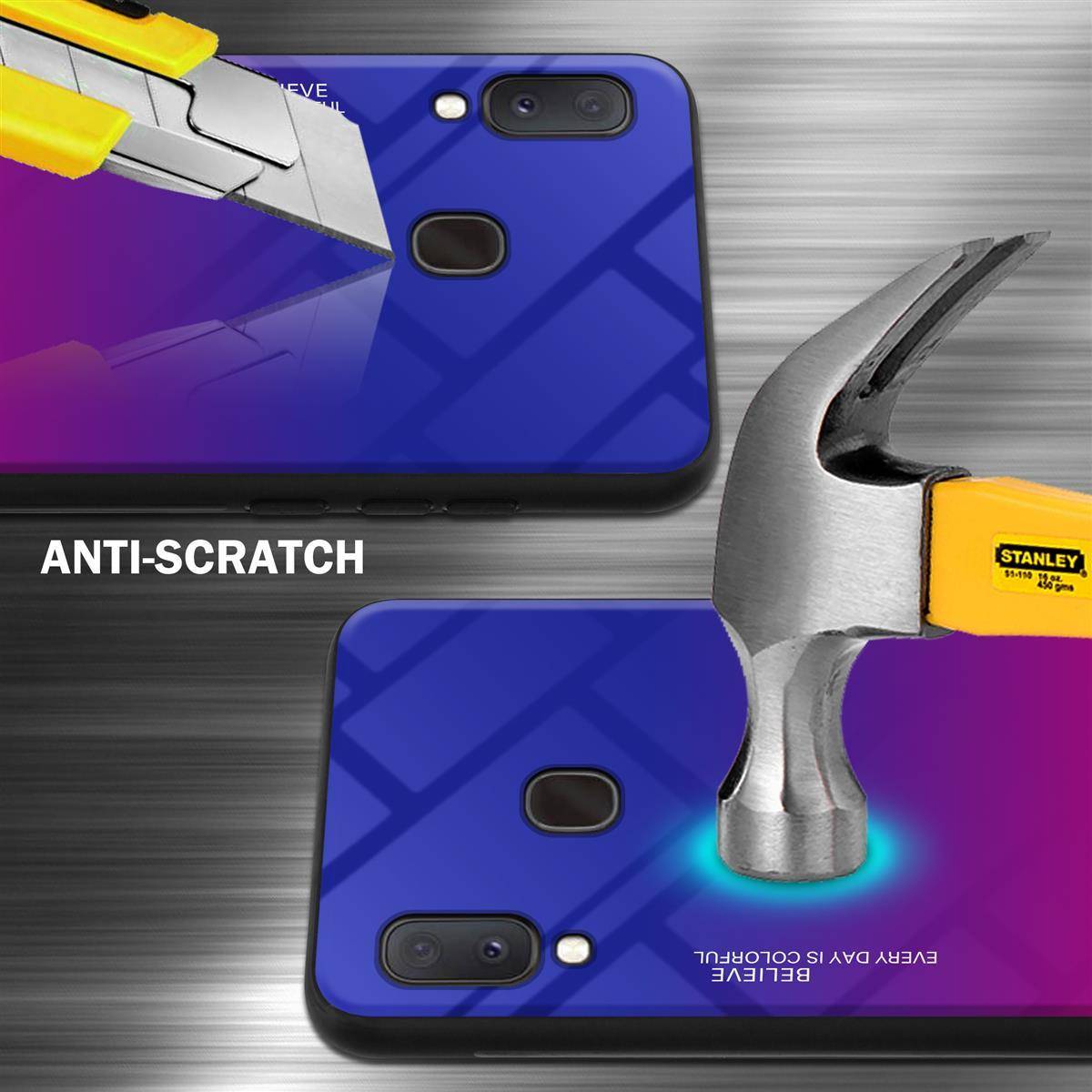 Cadorabo Hülle für Samsung Galaxy A10e / A20e Schutz Hülle in Schwarz Handyhülle TPU Etui Cover Case Tempered Glas