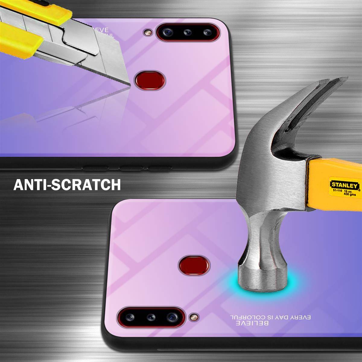 Cadorabo Hülle für Samsung Galaxy A20s Schutz Hülle in Schwarz Handyhülle TPU Etui Cover Case Tempered Glas
