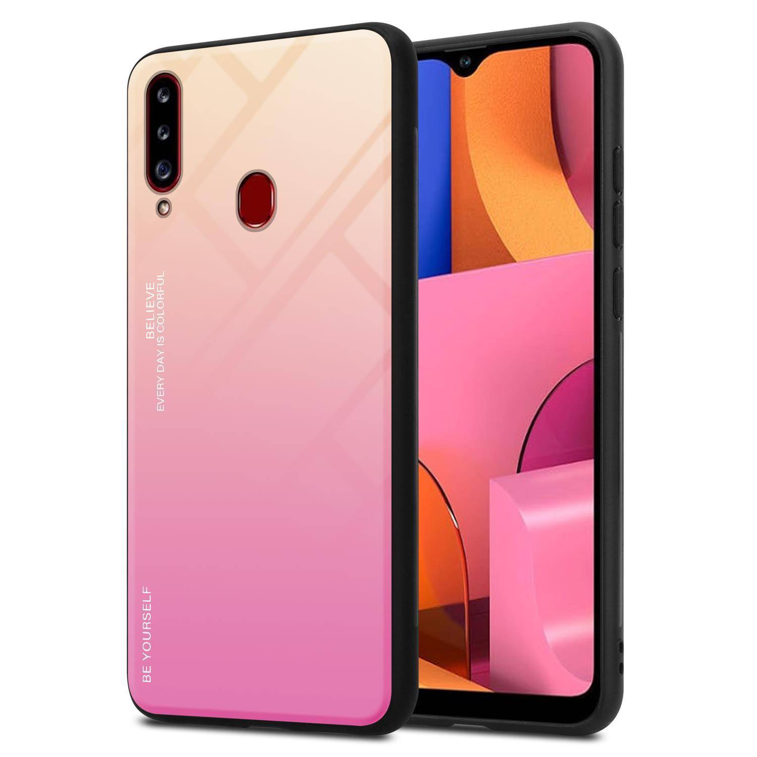 Cadorabo Hülle für Samsung Galaxy A20s Schutz Hülle in Schwarz Handyhülle TPU Etui Cover Case Tempered Glas