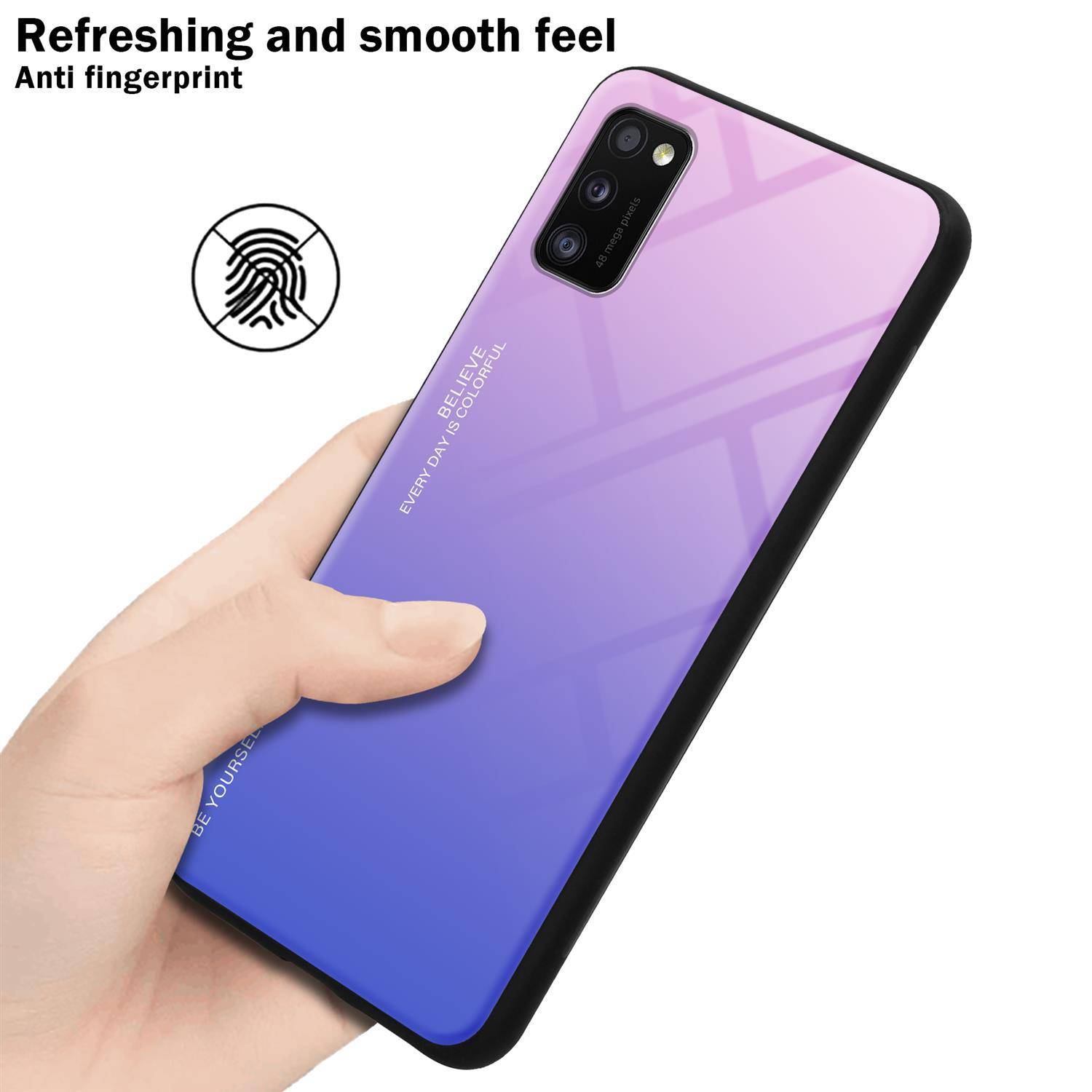Cadorabo Hülle für Samsung Galaxy A41 Schutz Hülle in Schwarz Handyhülle TPU Etui Cover Case Tempered Glas