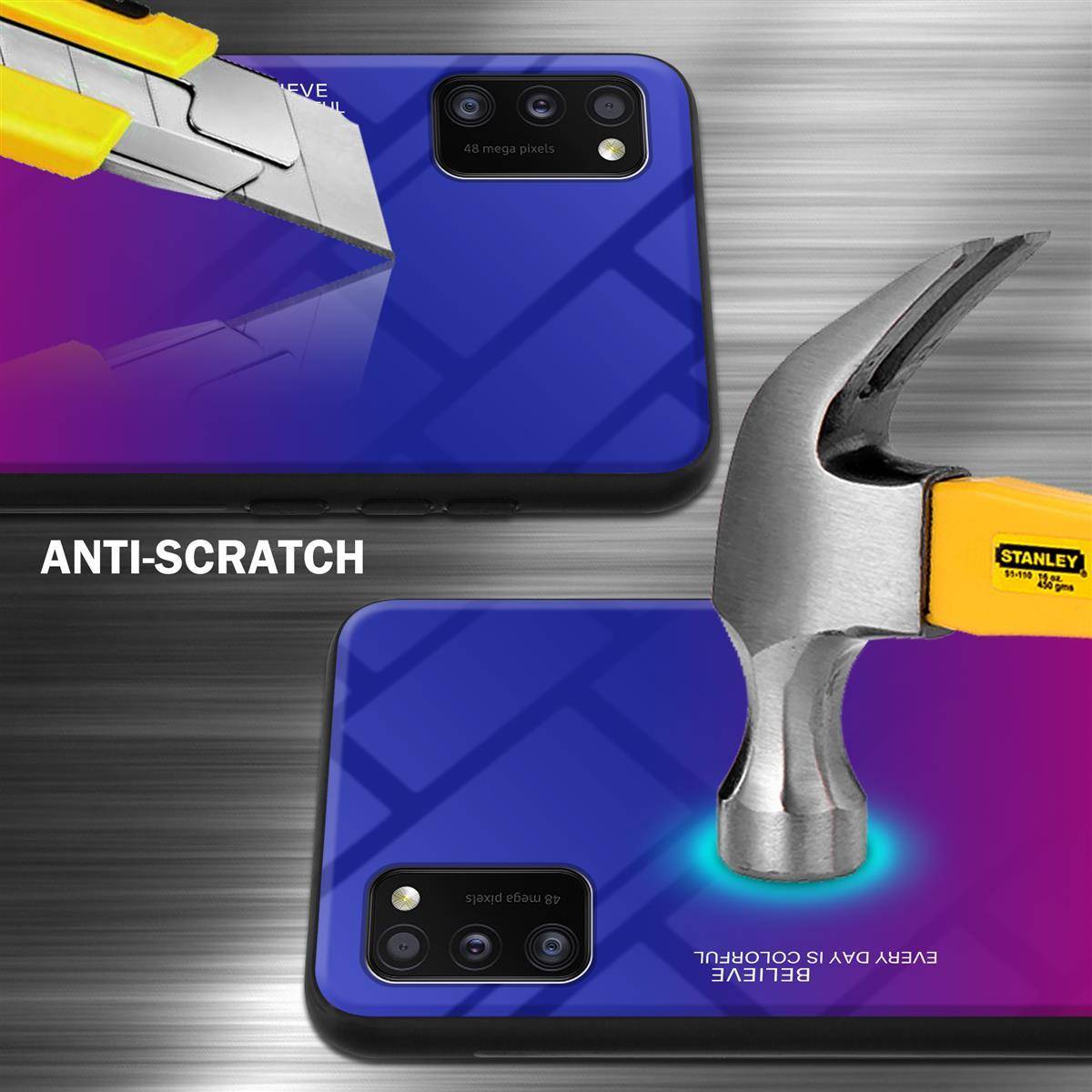 Cadorabo Hülle für Samsung Galaxy A41 Schutz Hülle in Schwarz Handyhülle TPU Etui Cover Case Tempered Glas