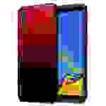 Cadorabo Hülle für Samsung Galaxy A7 2018 Schutz Hülle in Schwarz Handyhülle TPU Etui Cover Case Tempered Glas