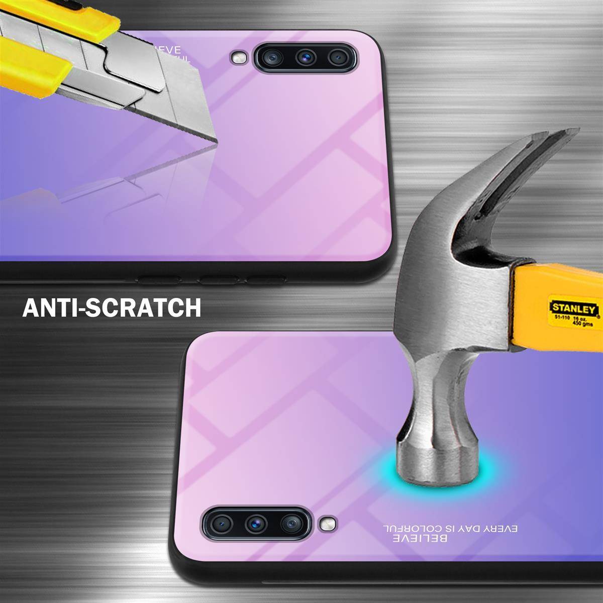 Cadorabo Hülle für Samsung Galaxy A70 / A70s Schutz Hülle in Schwarz Handyhülle TPU Etui Cover Case Tempered Glas