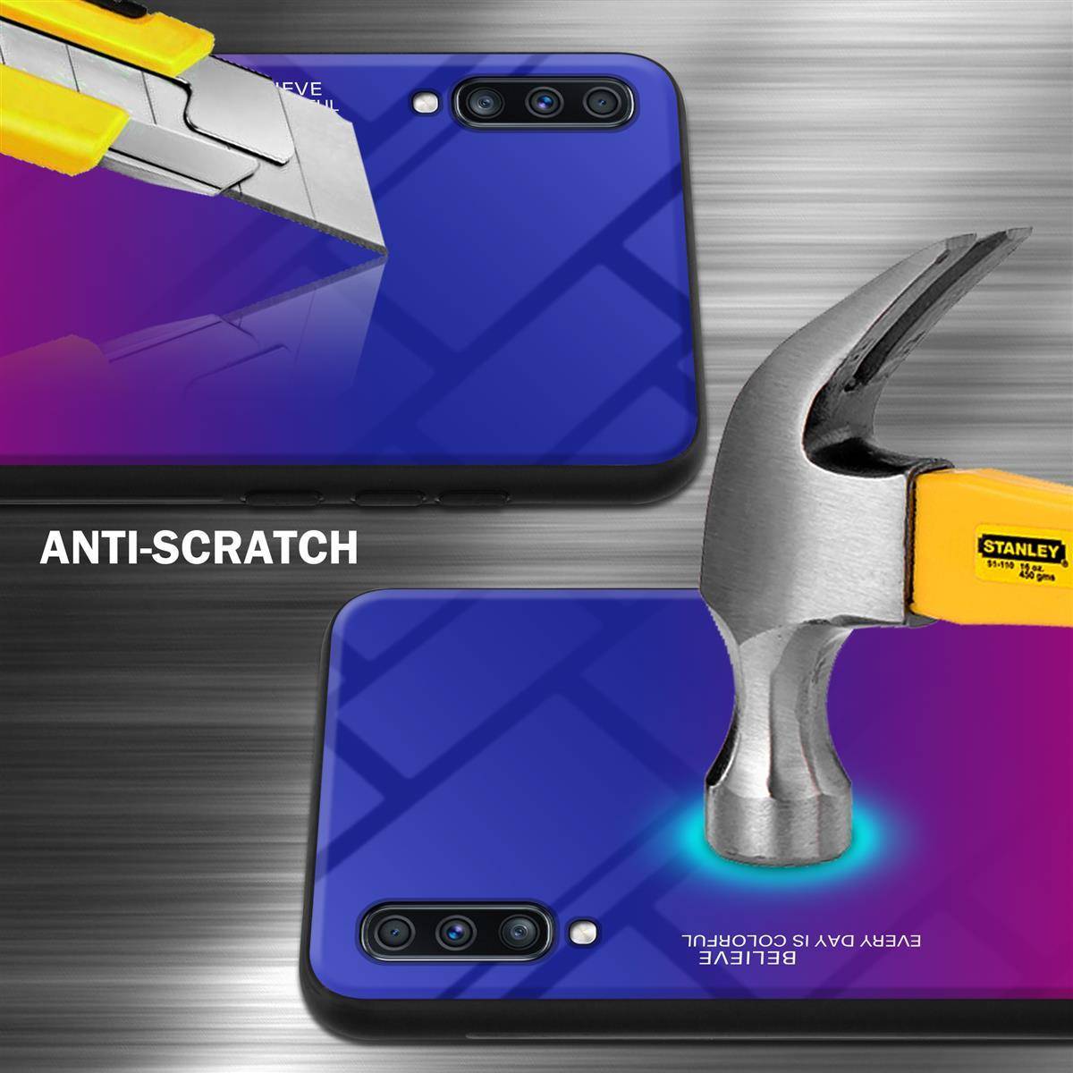Cadorabo Hülle für Samsung Galaxy A70 / A70s Schutz Hülle in Schwarz Handyhülle TPU Etui Cover Case Tempered Glas
