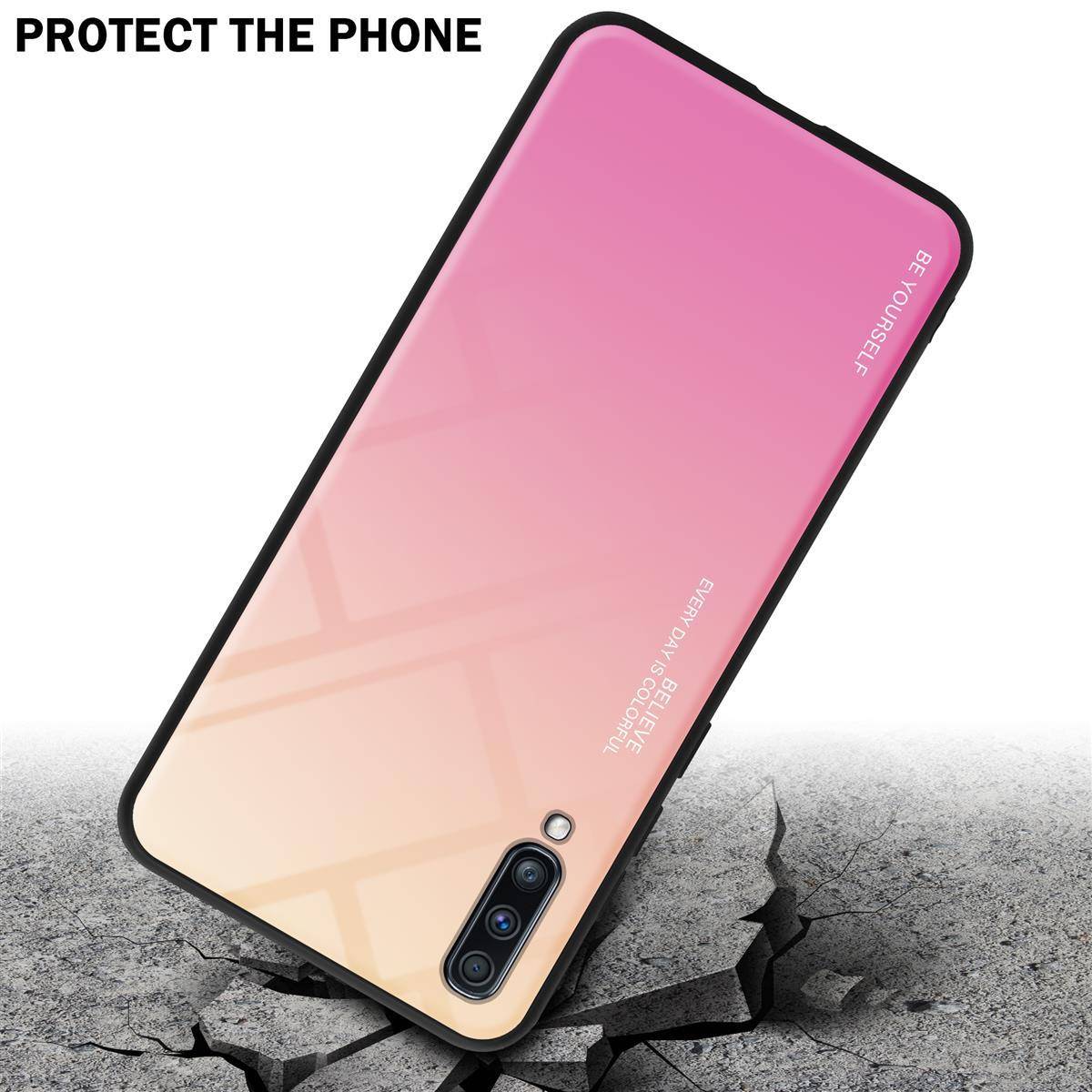 Cadorabo Hülle für Samsung Galaxy A70 / A70s Schutz Hülle in Schwarz Handyhülle TPU Etui Cover Case Tempered Glas