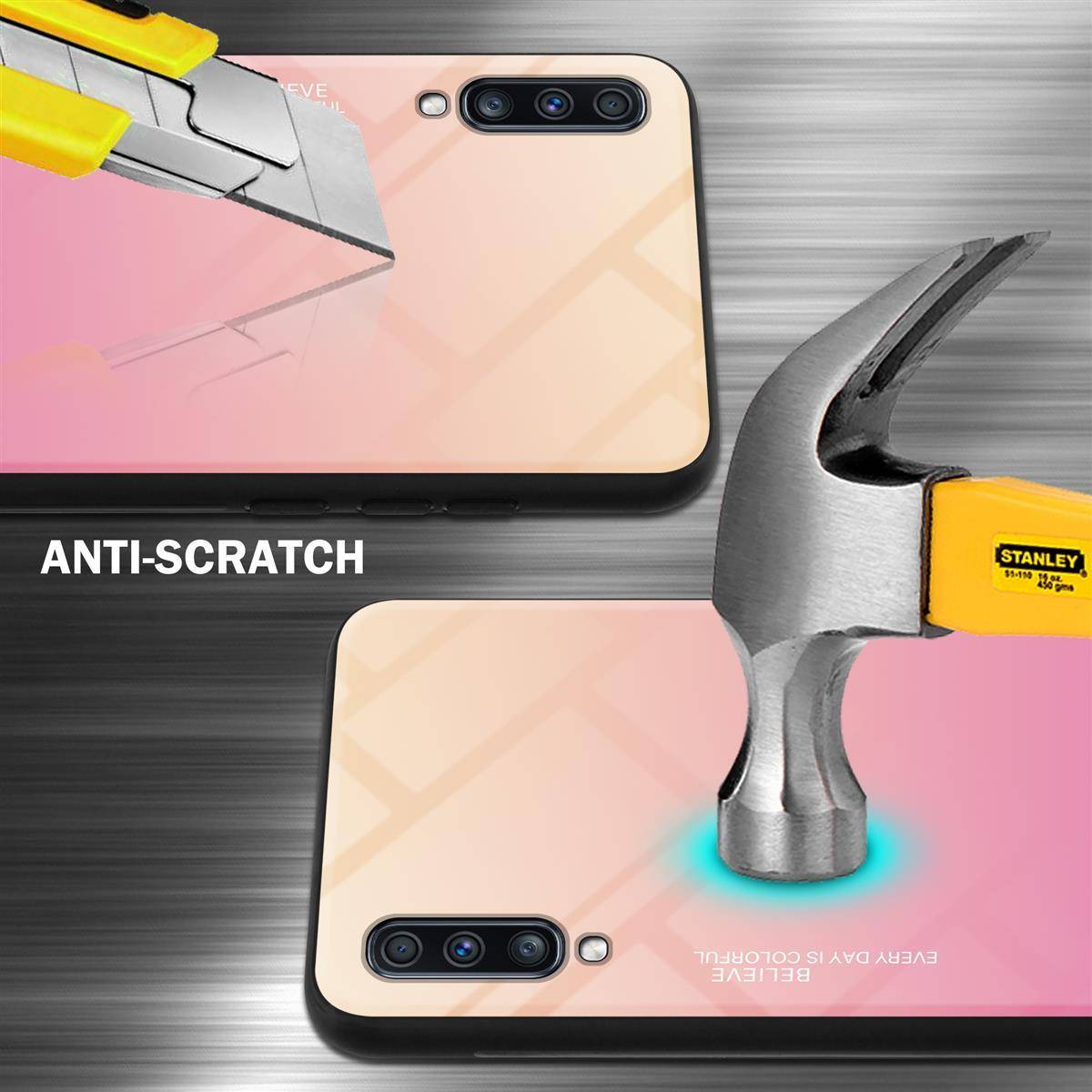 Cadorabo Hülle für Samsung Galaxy A70 / A70s Schutz Hülle in Schwarz Handyhülle TPU Etui Cover Case Tempered Glas