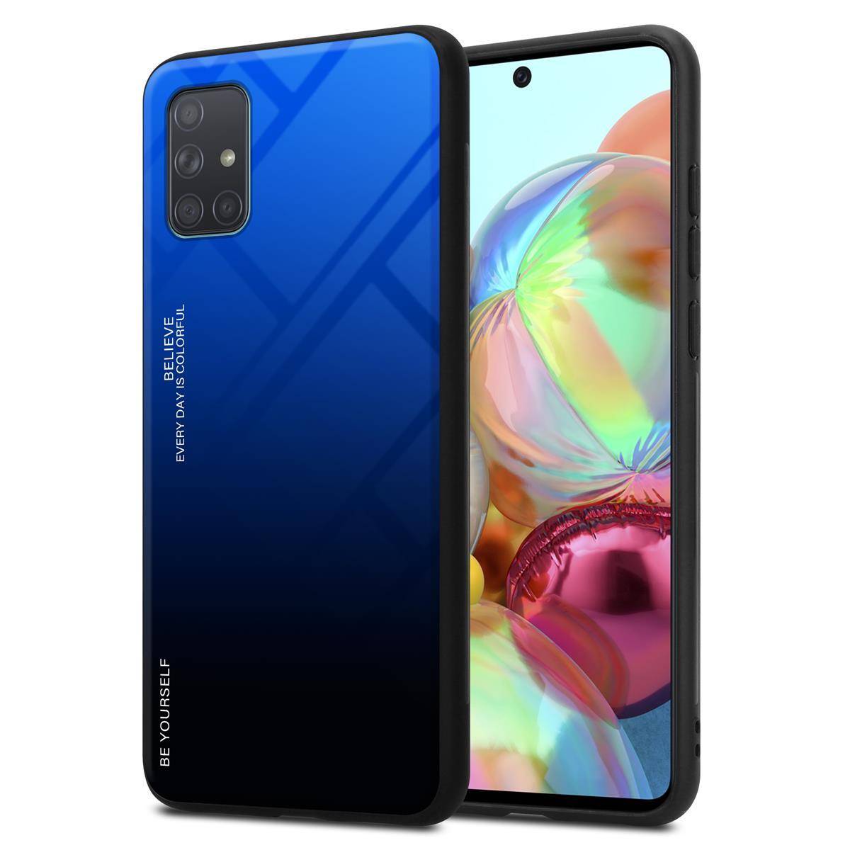 Cadorabo Hülle für Samsung Galaxy A71 4G Schutz Hülle in Schwarz Handyhülle TPU Etui Cover Case Tempered Glas