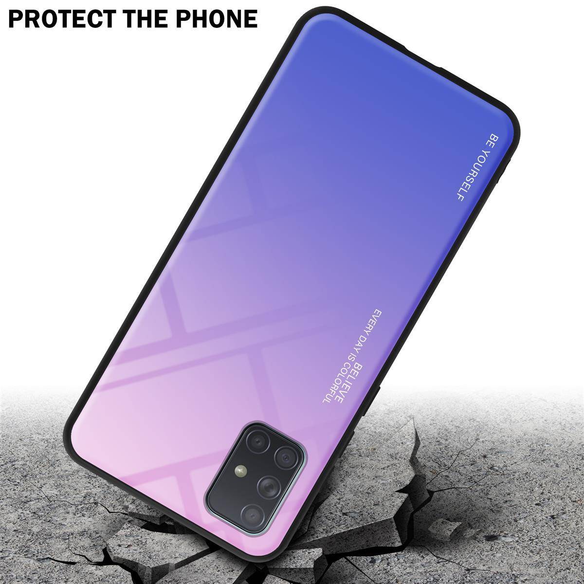 Cadorabo Hülle für Samsung Galaxy A71 4G Schutz Hülle in Schwarz Handyhülle TPU Etui Cover Case Tempered Glas