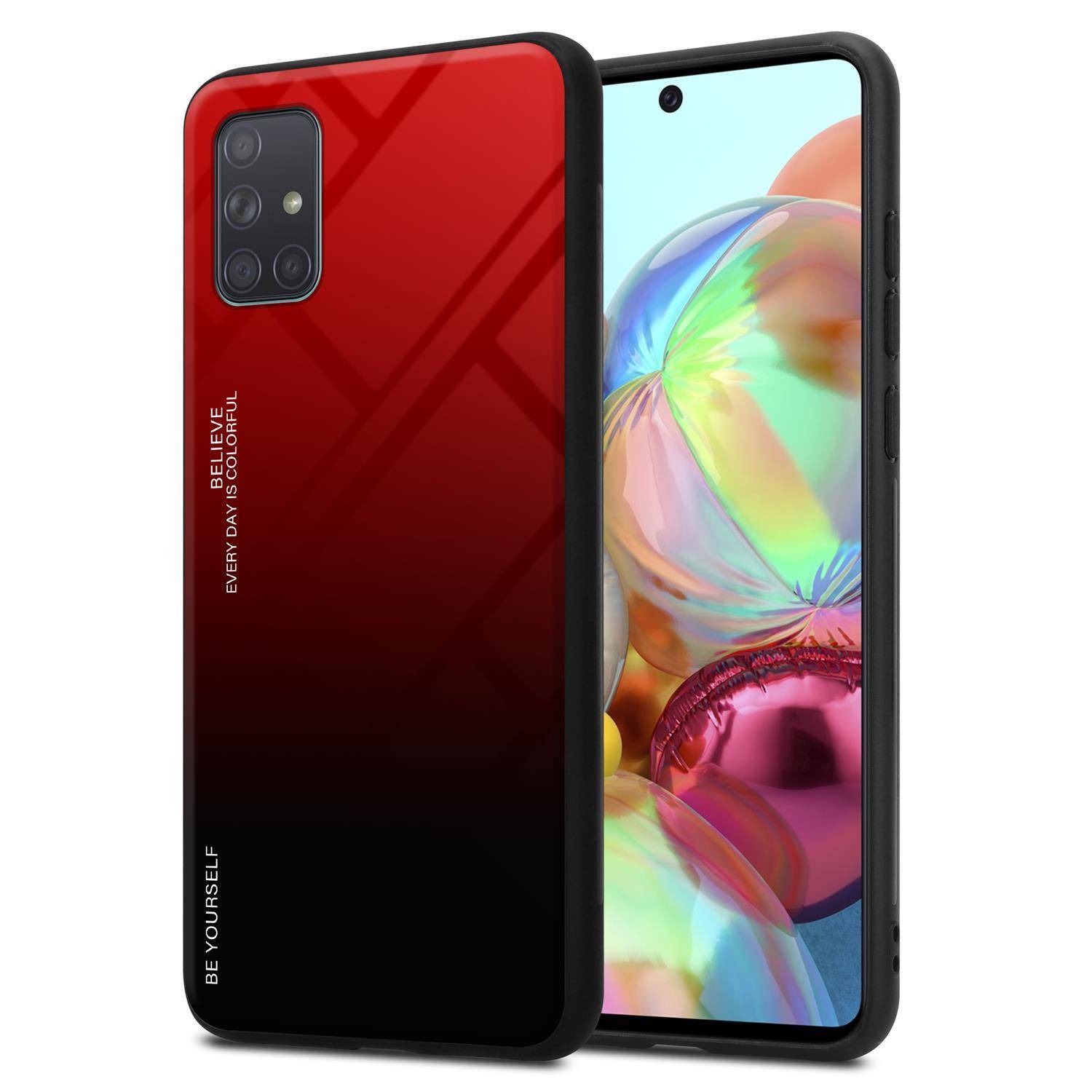 Cadorabo Hülle für Samsung Galaxy A71 4G Schutz Hülle in Schwarz Handyhülle TPU Etui Cover Case Tempered Glas