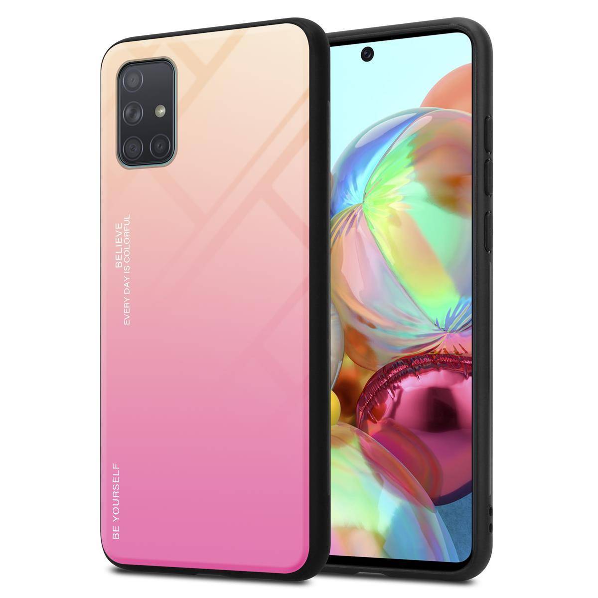 Cadorabo Hülle für Samsung Galaxy A71 4G Schutz Hülle in Schwarz Handyhülle TPU Etui Cover Case Tempered Glas