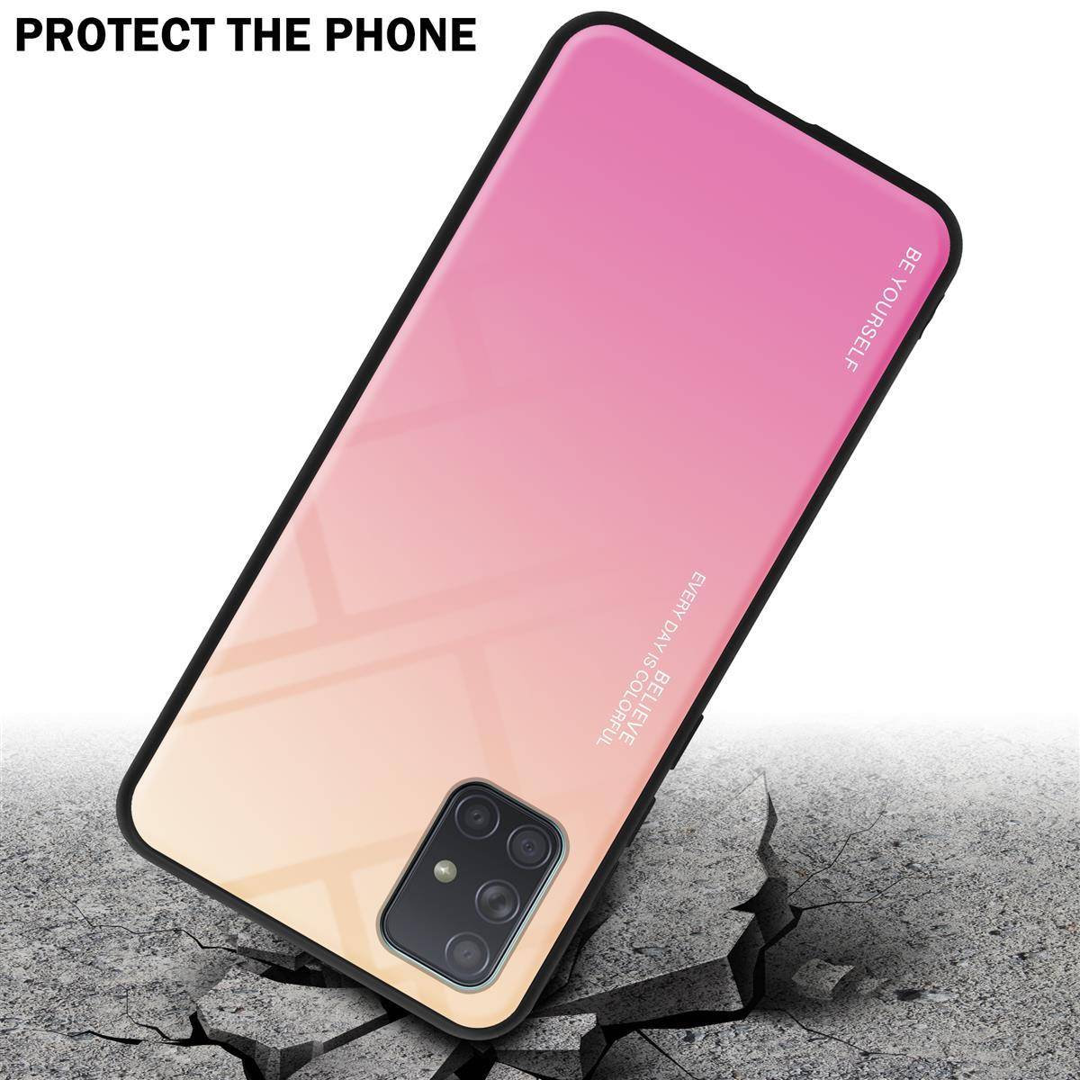 Cadorabo Hülle für Samsung Galaxy A71 4G Schutz Hülle in Schwarz Handyhülle TPU Etui Cover Case Tempered Glas