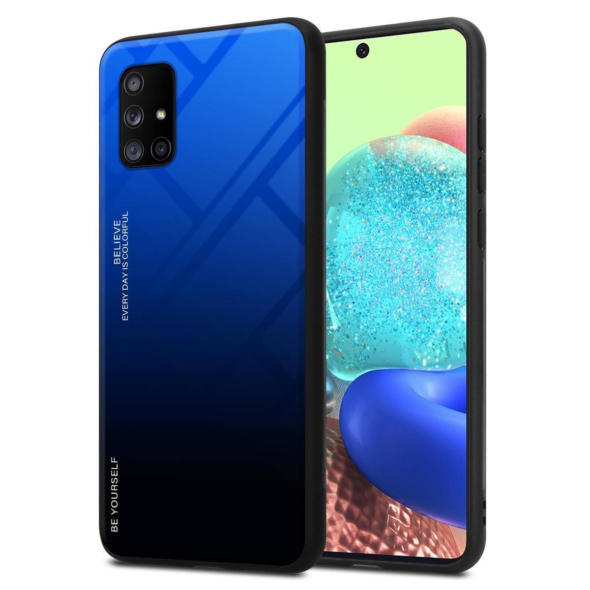 Cadorabo Hülle für Samsung Galaxy A71 5G Schutz Hülle in Schwarz Handyhülle TPU Etui Cover Case Tempered Glas