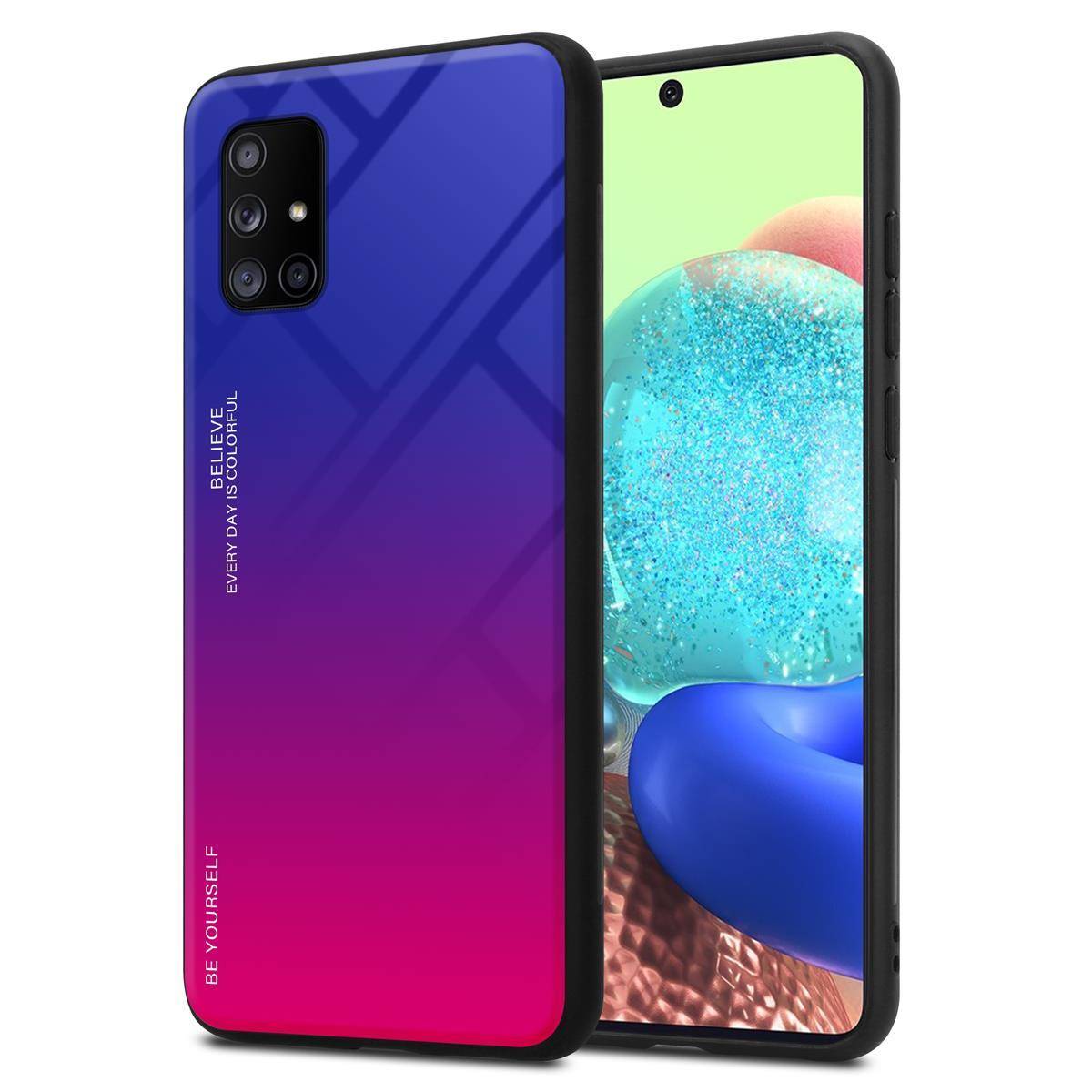 Cadorabo Hülle für Samsung Galaxy A71 5G Schutz Hülle in Schwarz Handyhülle TPU Etui Cover Case Tempered Glas