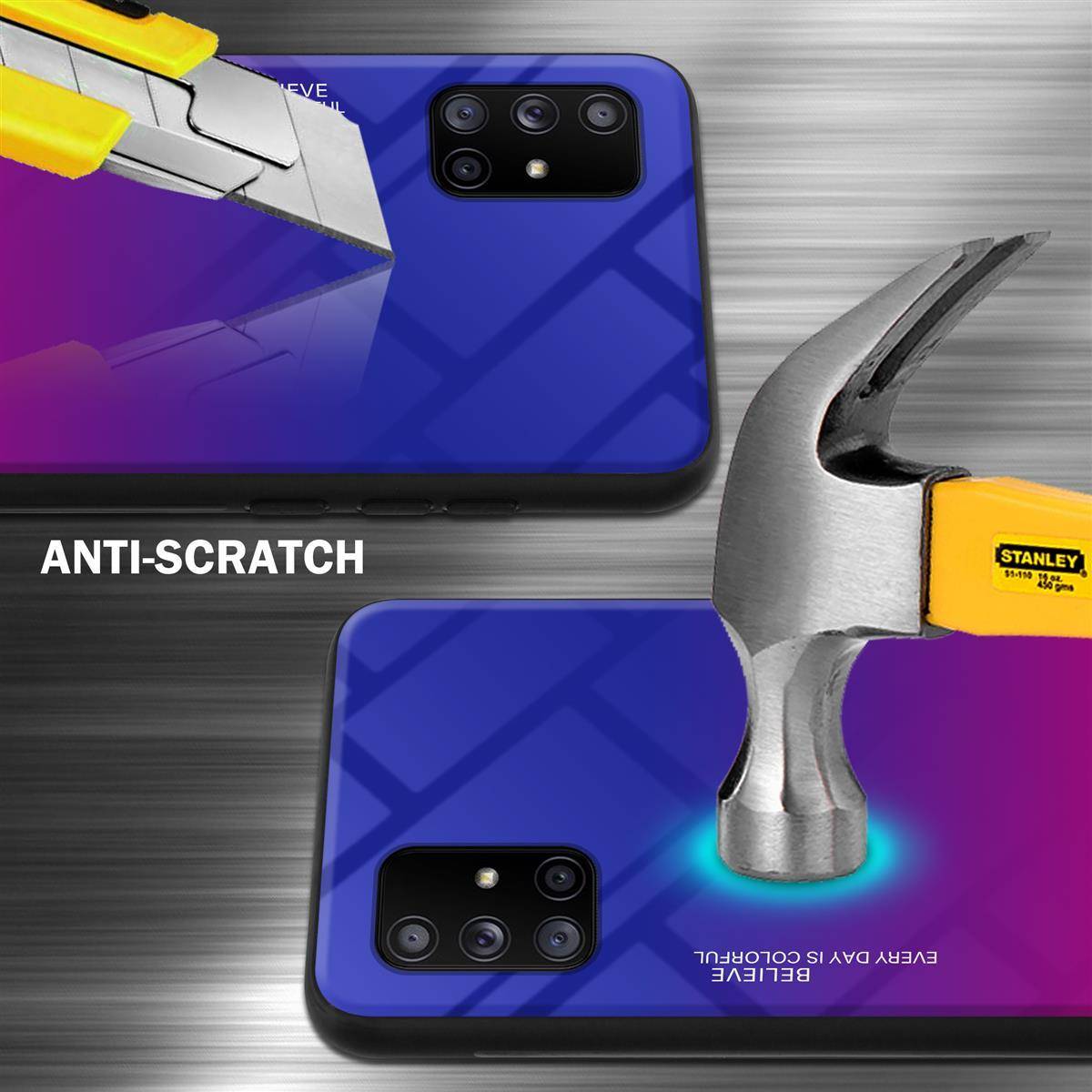 Cadorabo Hülle für Samsung Galaxy A71 5G Schutz Hülle in Schwarz Handyhülle TPU Etui Cover Case Tempered Glas