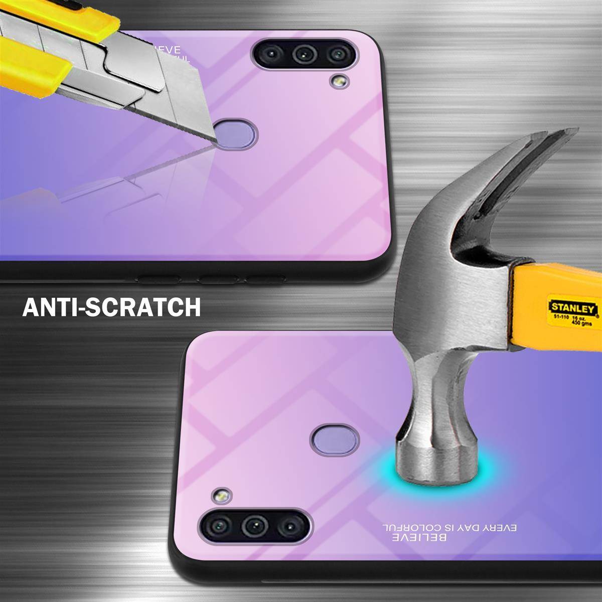 Cadorabo Hülle für Samsung Galaxy A11 / M11 Schutz Hülle in Schwarz Handyhülle TPU Etui Cover Case Tempered Glas