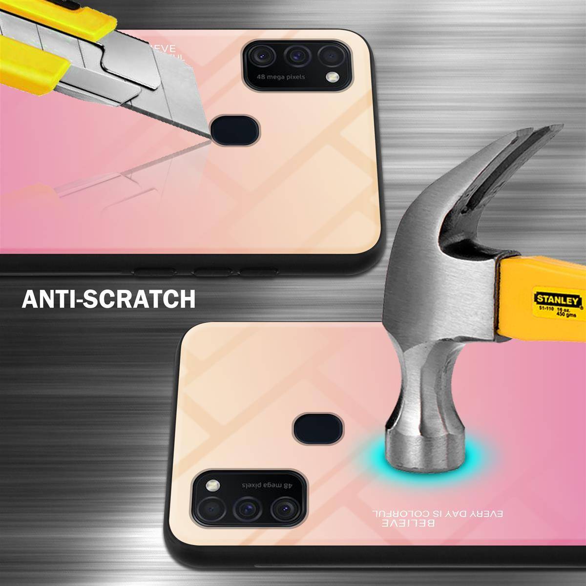 Cadorabo Hülle für Samsung Galaxy M21 / M30s Schutz Hülle in Schwarz Handyhülle TPU Etui Cover Case Tempered Glas