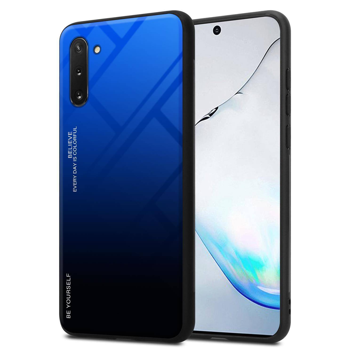 Cadorabo Hülle für Samsung Galaxy NOTE 10 Schutz Hülle in Schwarz Handyhülle TPU Etui Cover Case Tempered Glas
