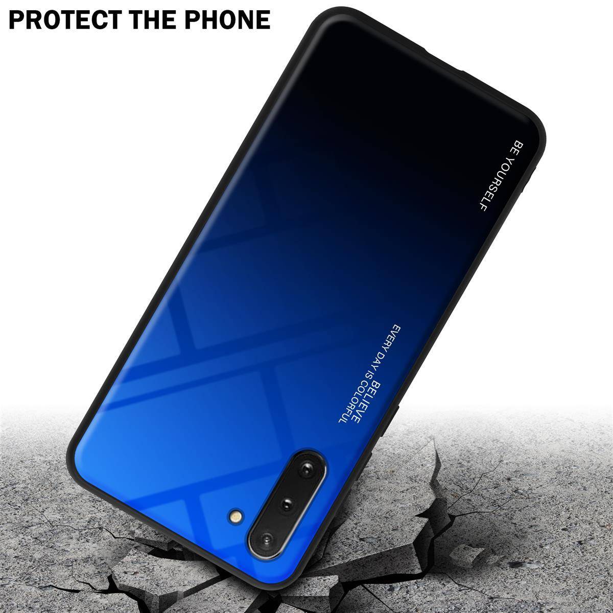 Cadorabo Hülle für Samsung Galaxy NOTE 10 Schutz Hülle in Schwarz Handyhülle TPU Etui Cover Case Tempered Glas