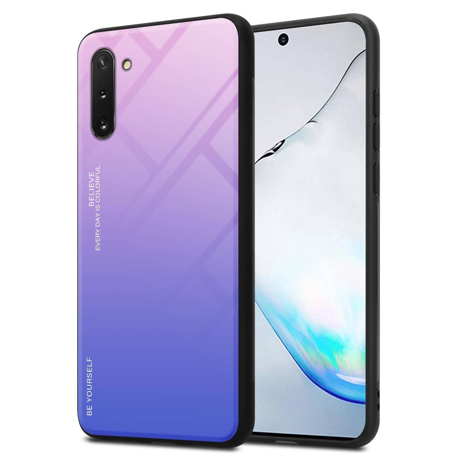 Cadorabo Hülle für Samsung Galaxy NOTE 10 Schutz Hülle in Schwarz Handyhülle TPU Etui Cover Case Tempered Glas