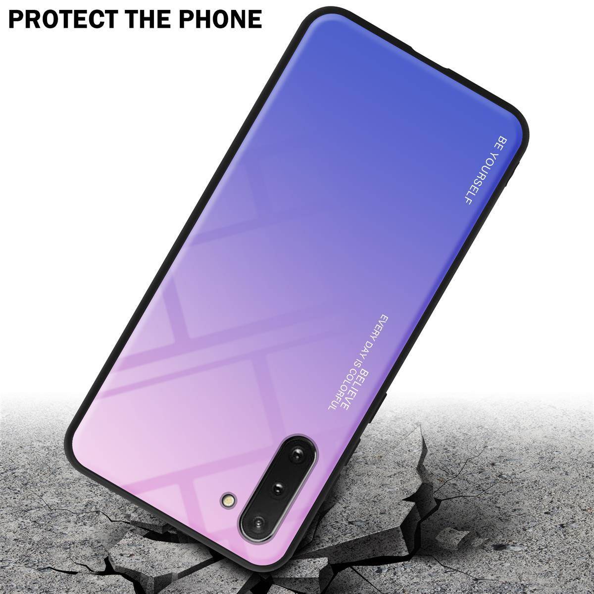 Cadorabo Hülle für Samsung Galaxy NOTE 10 Schutz Hülle in Schwarz Handyhülle TPU Etui Cover Case Tempered Glas