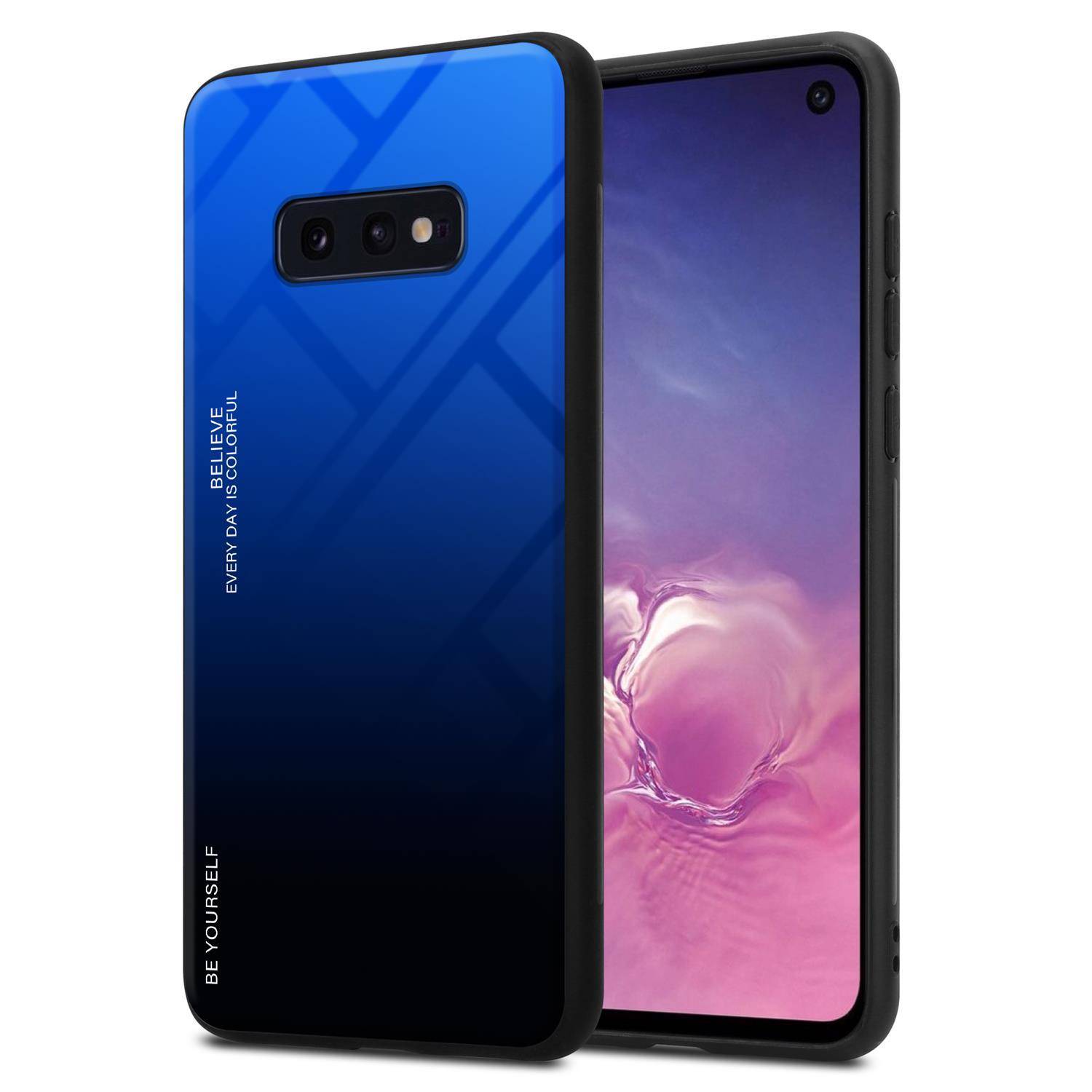 Cadorabo Hülle für Samsung Galaxy S10e Schutz Hülle in Schwarz Handyhülle TPU Etui Cover Case Tempered Glas