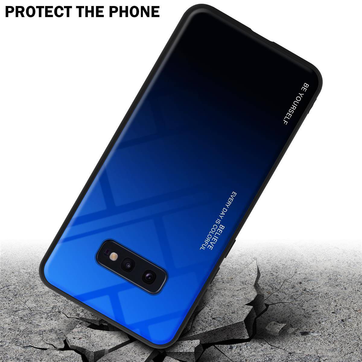 Cadorabo Hülle für Samsung Galaxy S10e Schutz Hülle in Schwarz Handyhülle TPU Etui Cover Case Tempered Glas