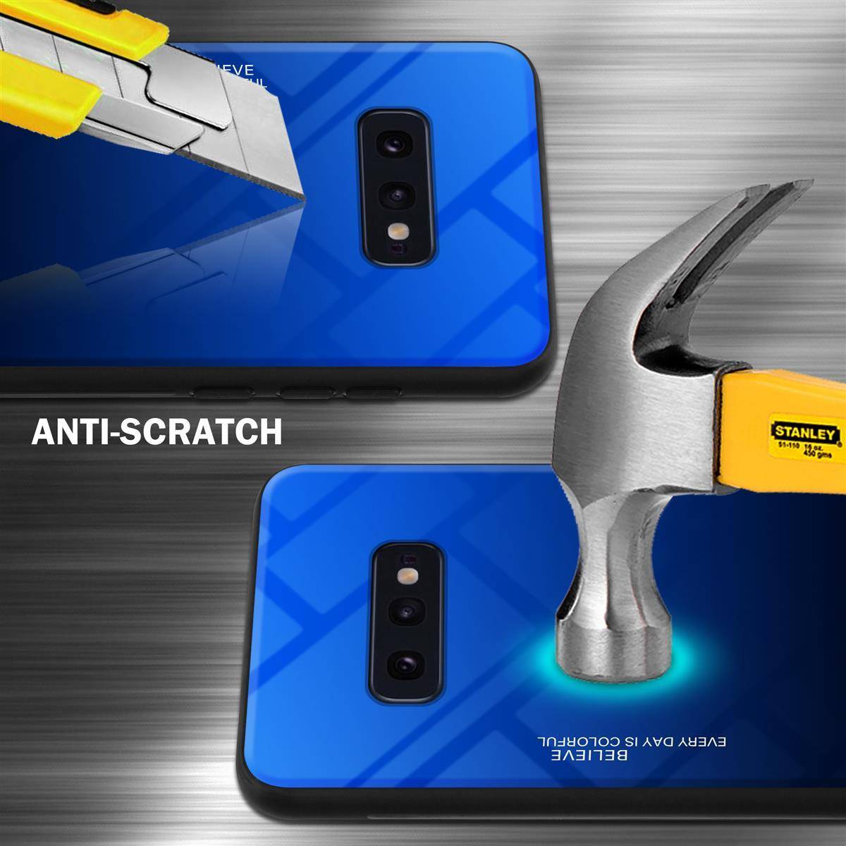 Cadorabo Hülle für Samsung Galaxy S10e Schutz Hülle in Schwarz Handyhülle TPU Etui Cover Case Tempered Glas