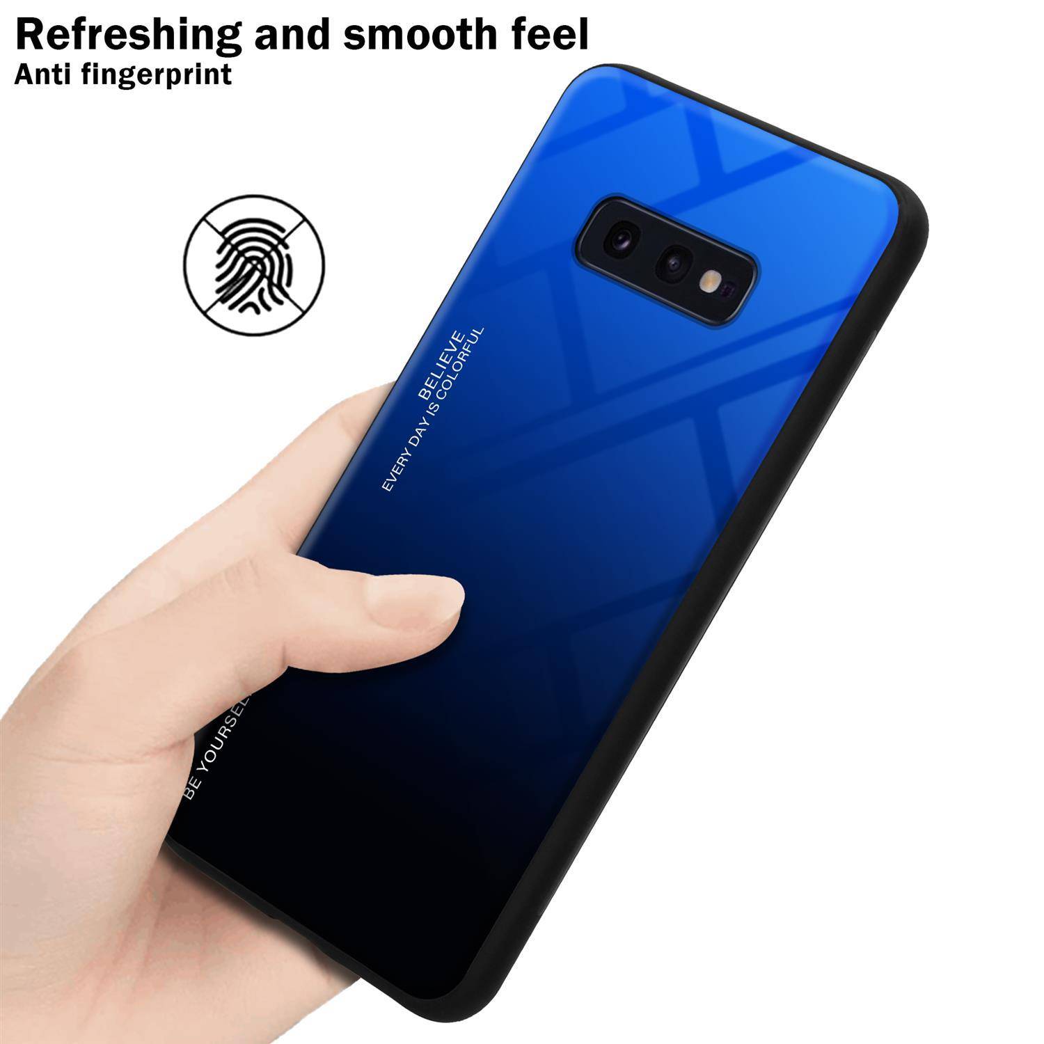 Cadorabo Hülle für Samsung Galaxy S10e Schutz Hülle in Schwarz Handyhülle TPU Etui Cover Case Tempered Glas