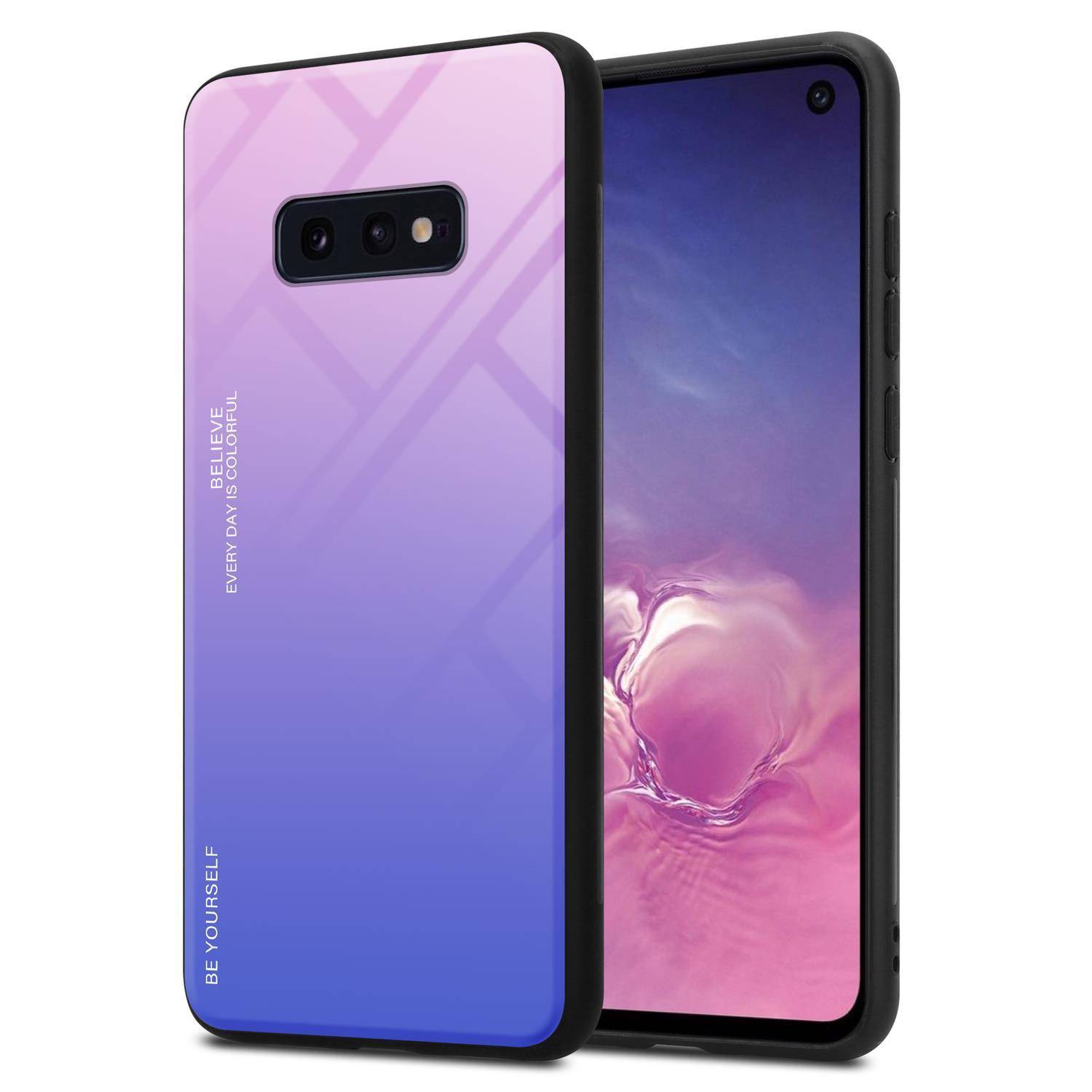Cadorabo Hülle für Samsung Galaxy S10e Schutz Hülle in Schwarz Handyhülle TPU Etui Cover Case Tempered Glas
