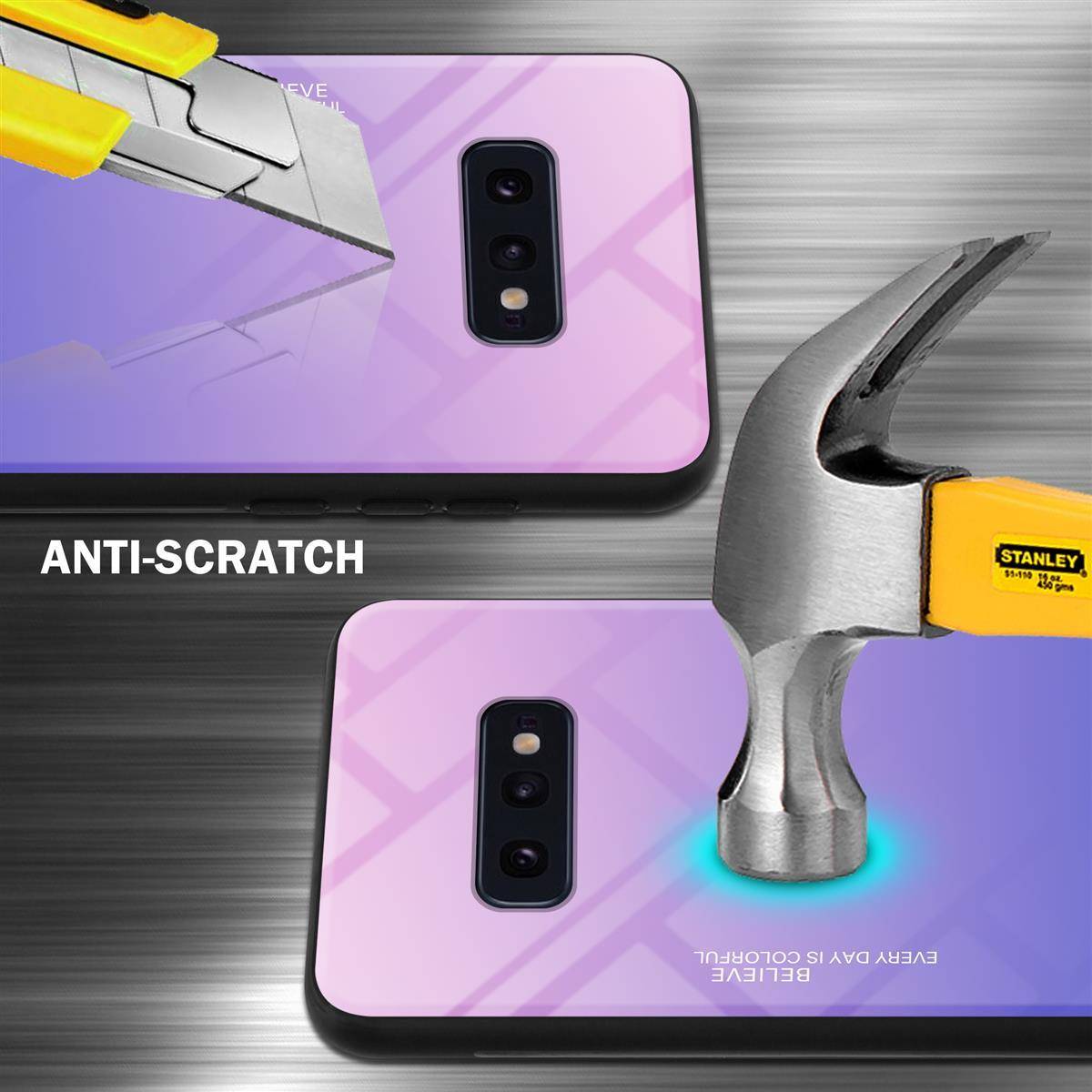 Cadorabo Hülle für Samsung Galaxy S10e Schutz Hülle in Schwarz Handyhülle TPU Etui Cover Case Tempered Glas