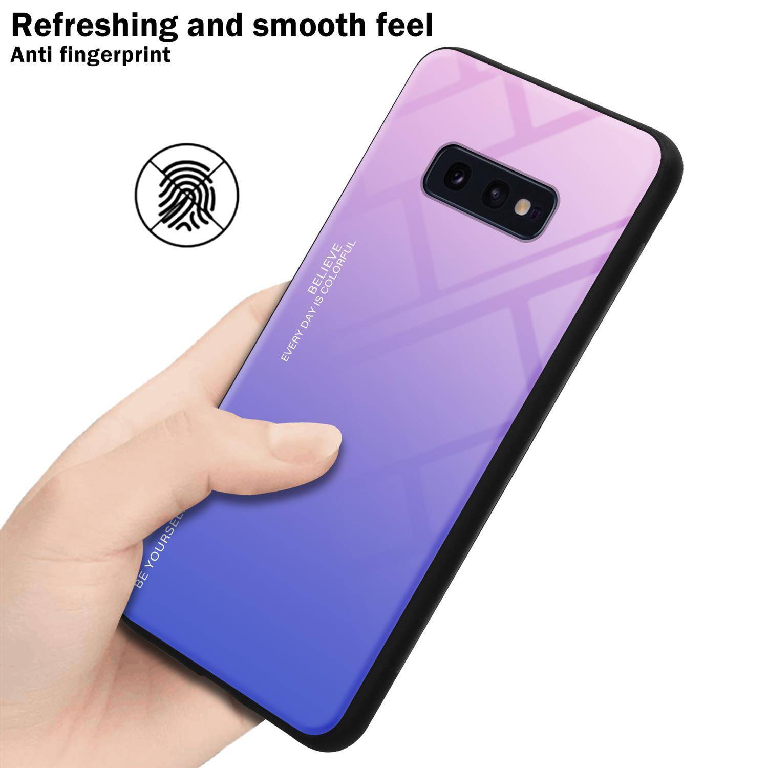 Cadorabo Hülle für Samsung Galaxy S10e Schutz Hülle in Schwarz Handyhülle TPU Etui Cover Case Tempered Glas