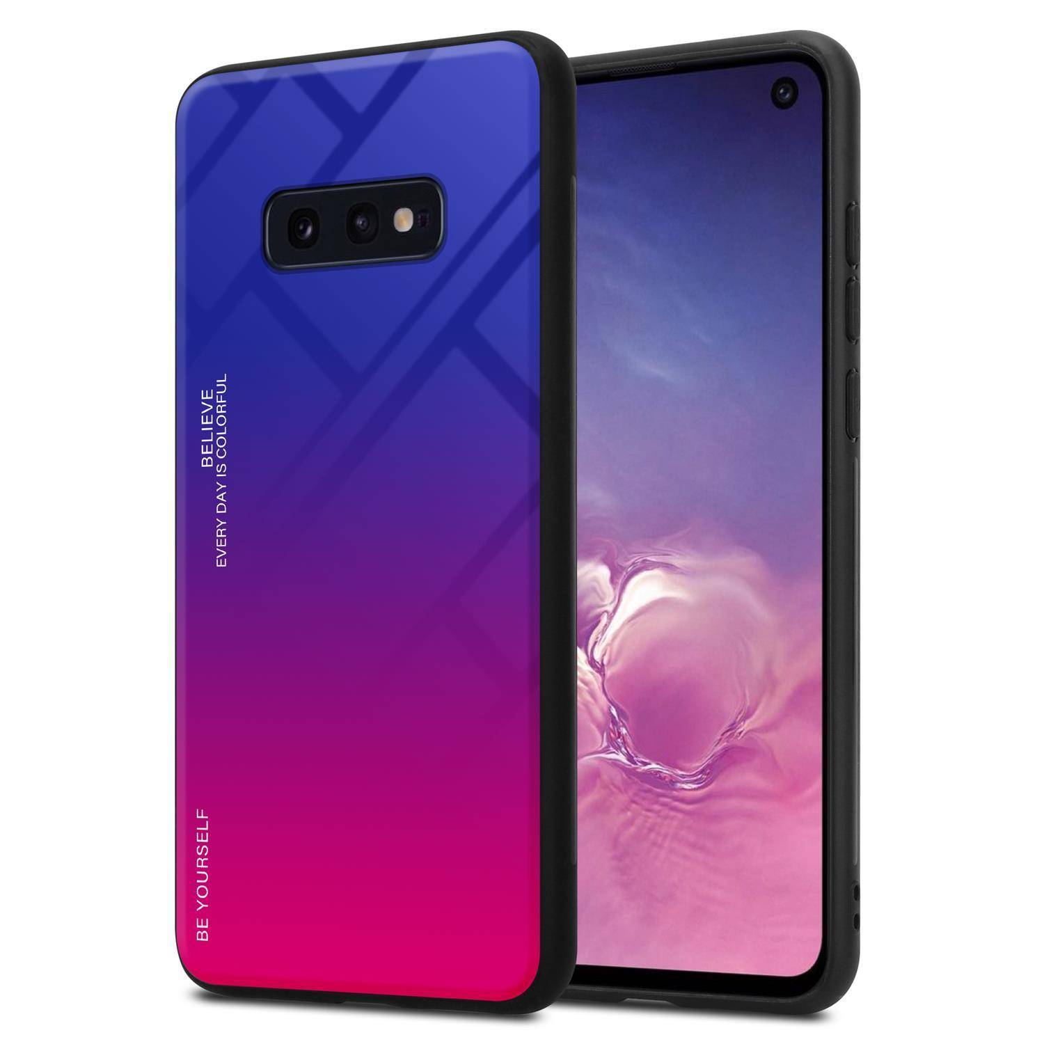 Cadorabo Hülle für Samsung Galaxy S10e Schutz Hülle in Schwarz Handyhülle TPU Etui Cover Case Tempered Glas