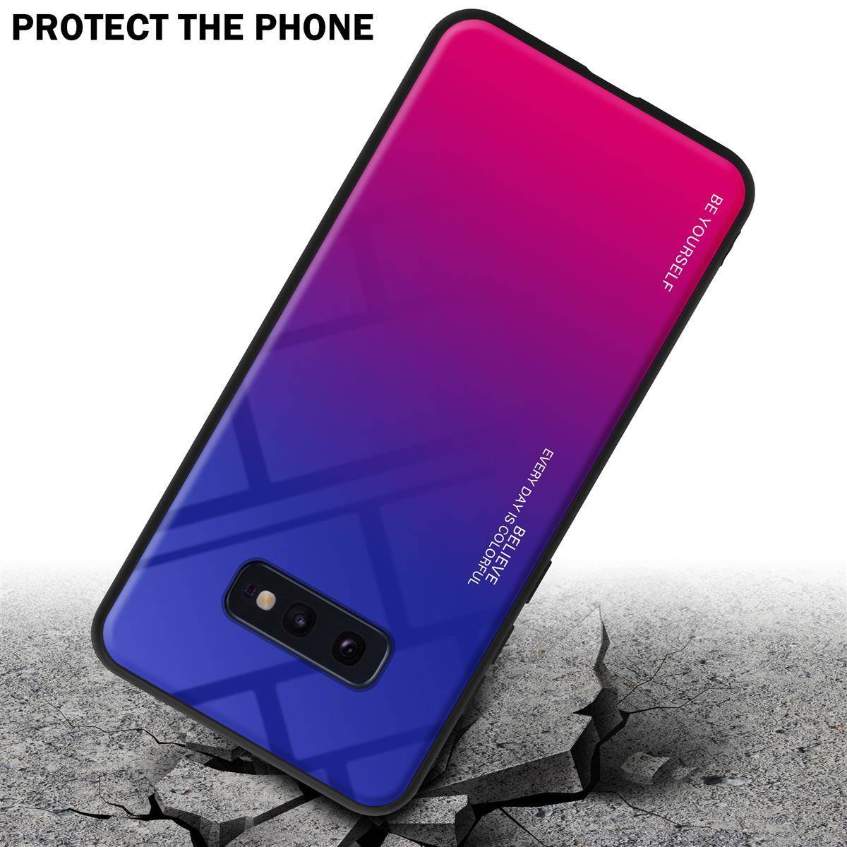 Cadorabo Hülle für Samsung Galaxy S10e Schutz Hülle in Schwarz Handyhülle TPU Etui Cover Case Tempered Glas