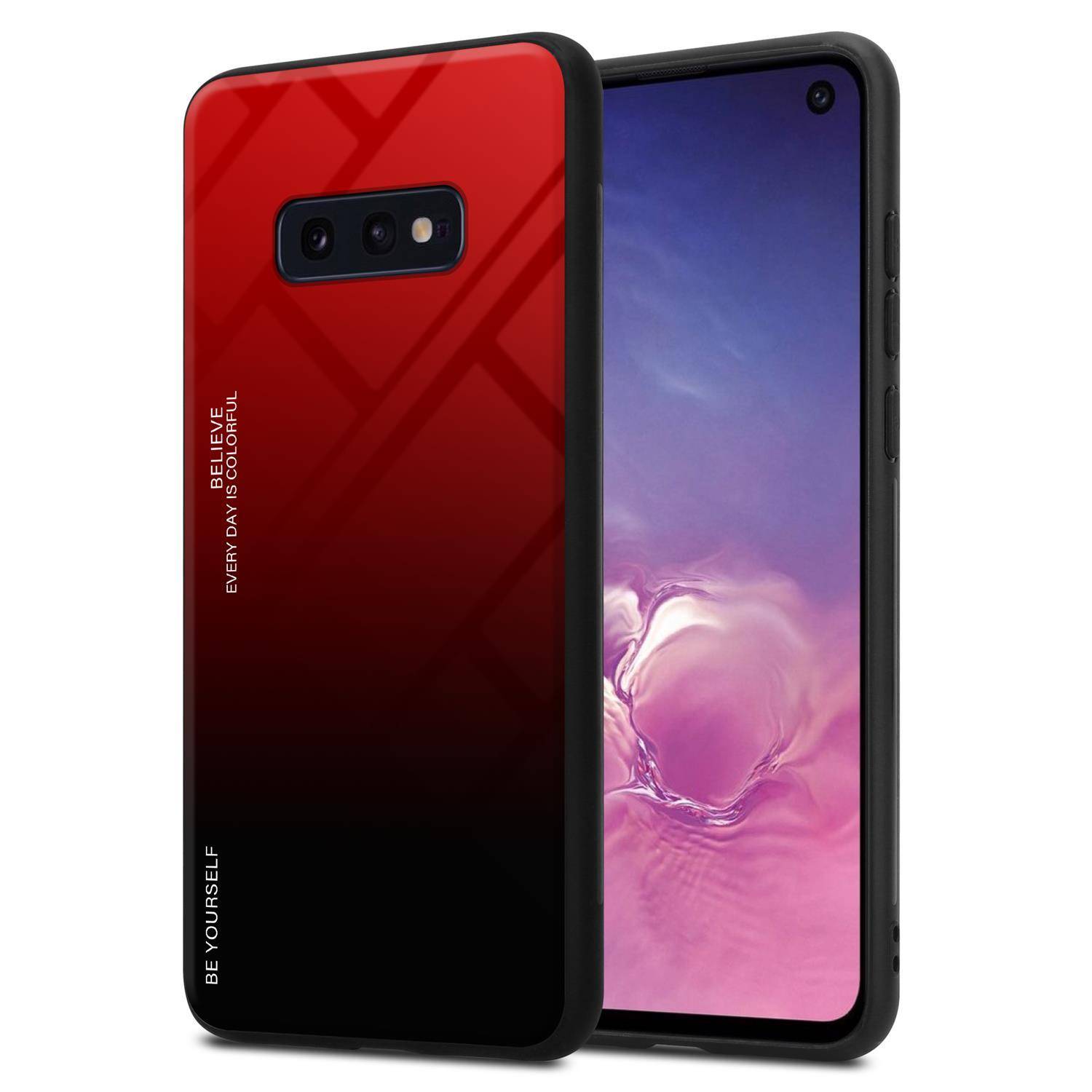 Cadorabo Hülle für Samsung Galaxy S10e Schutz Hülle in Schwarz Handyhülle TPU Etui Cover Case Tempered Glas