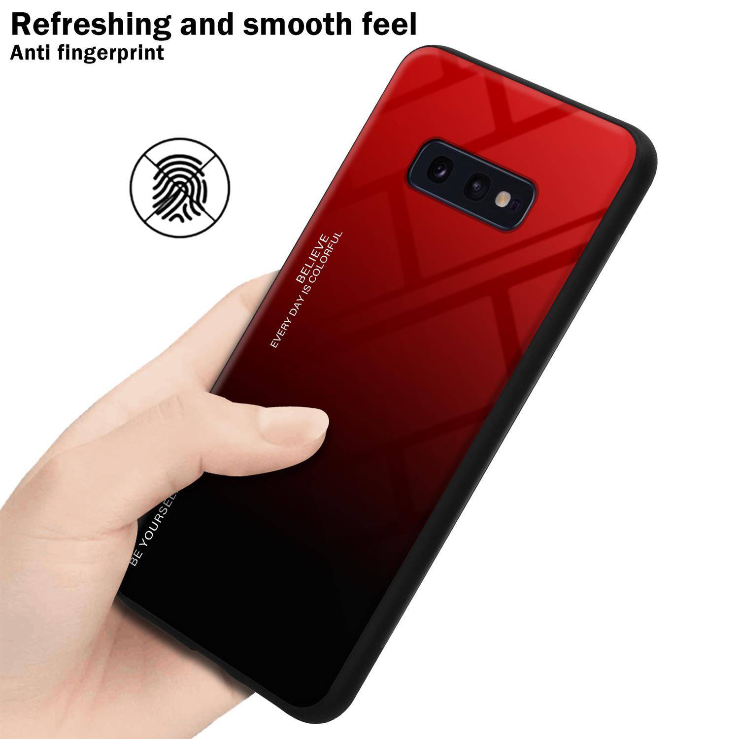 Cadorabo Hülle für Samsung Galaxy S10e Schutz Hülle in Schwarz Handyhülle TPU Etui Cover Case Tempered Glas