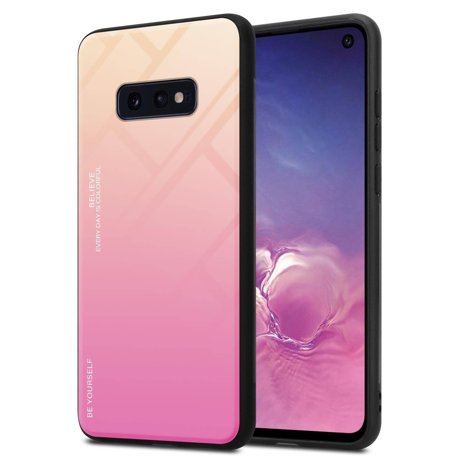 Cadorabo Hülle für Samsung Galaxy S10e Schutz Hülle in Schwarz Handyhülle TPU Etui Cover Case Tempered Glas