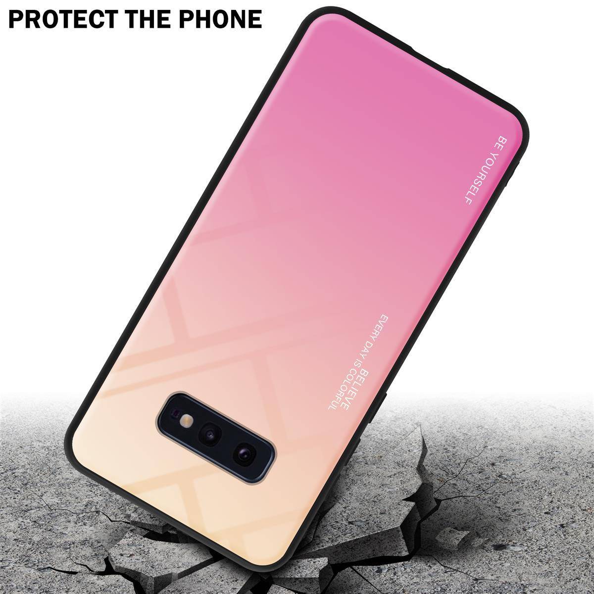 Cadorabo Hülle für Samsung Galaxy S10e Schutz Hülle in Schwarz Handyhülle TPU Etui Cover Case Tempered Glas